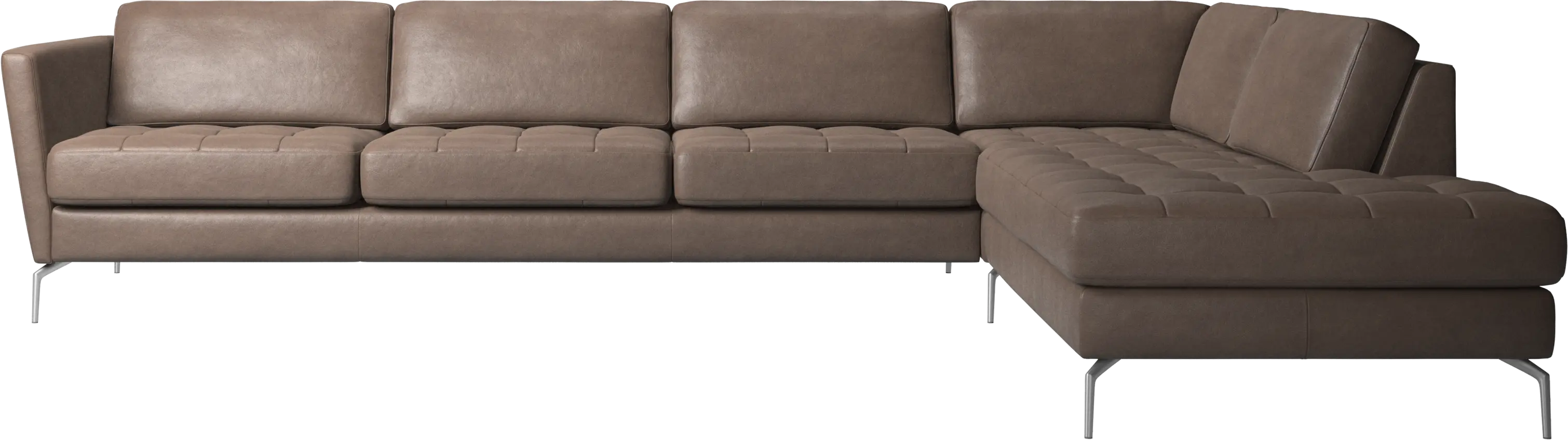 Osaka corner sofa with lounging unit, tufted seat