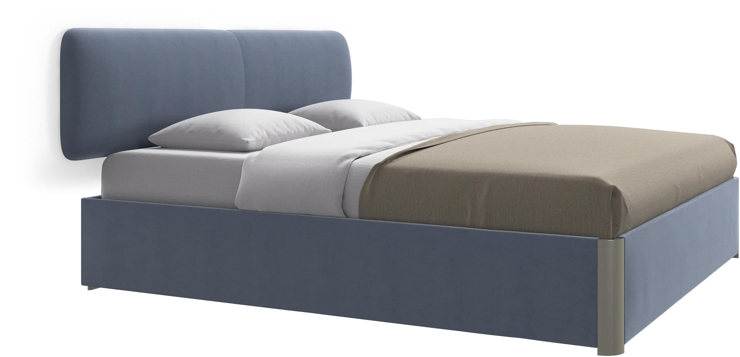 Element bed, wall-mounted headboard, with slats and storage solution, excl. mattress