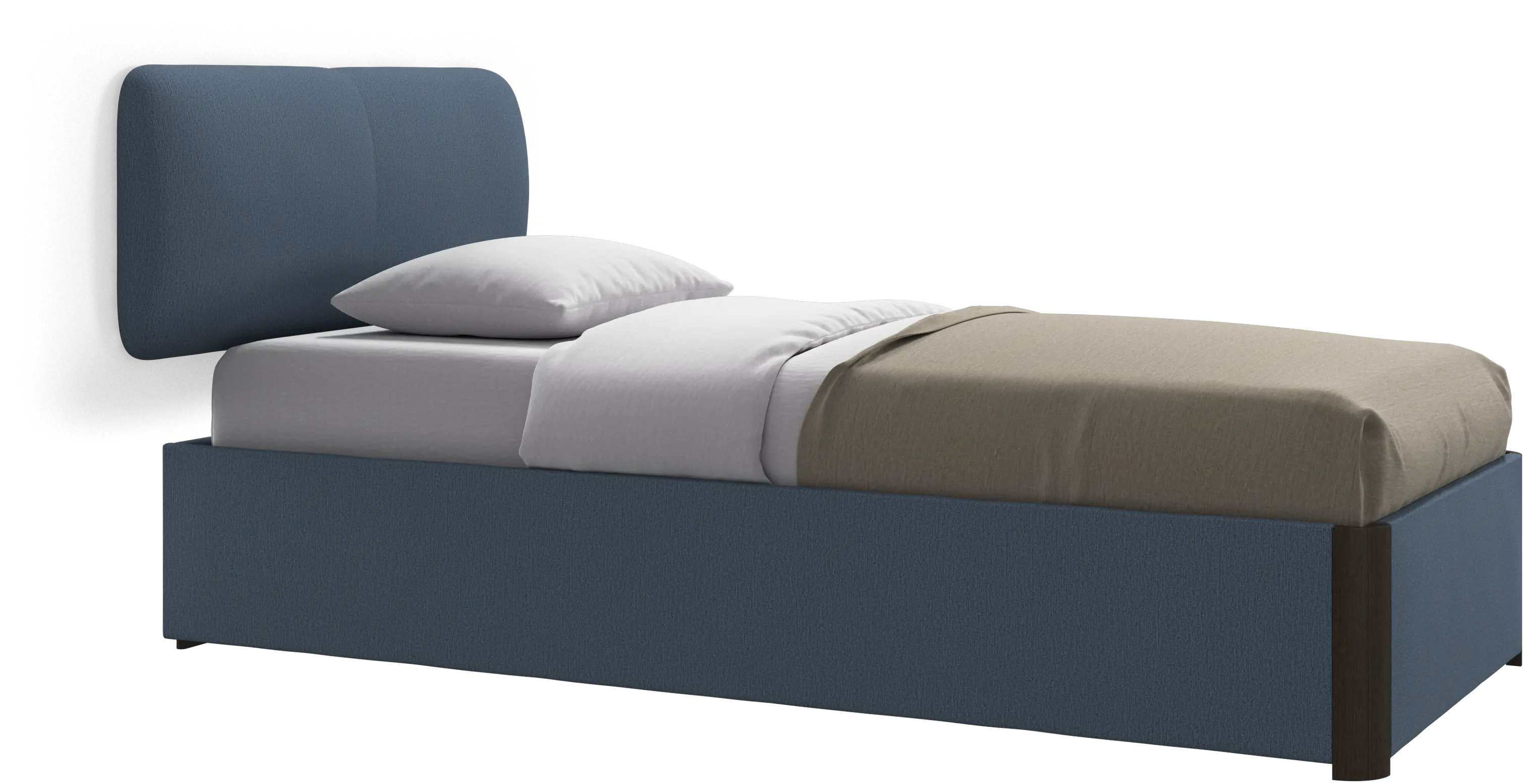Element bed, wall-mounted headboard, with slats and storage solution, excl. mattress