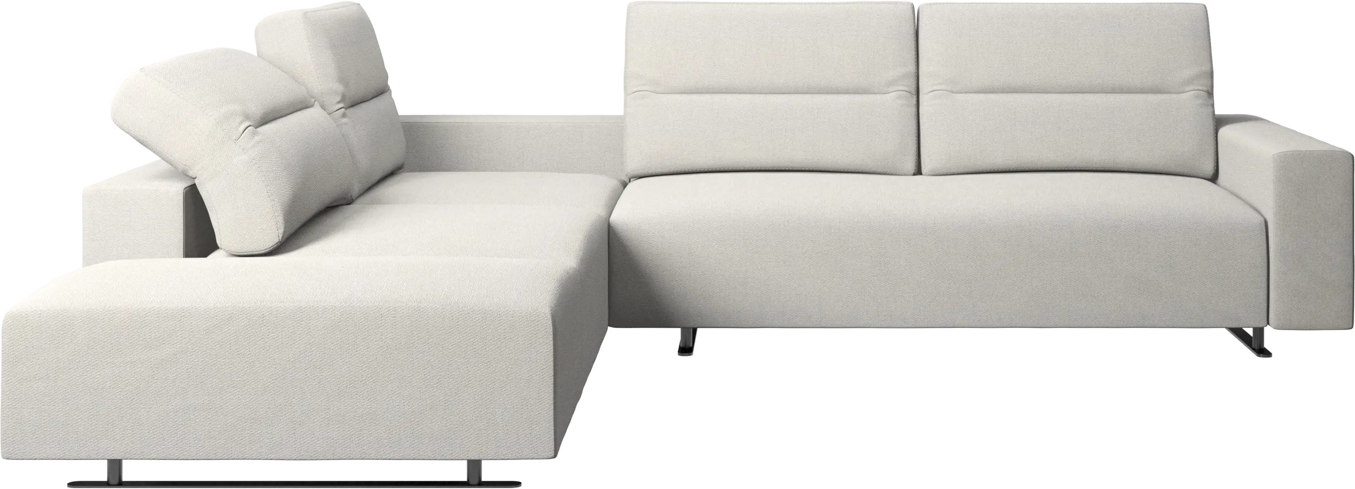 Hampton corner sofa with adjustable back and storage on right side