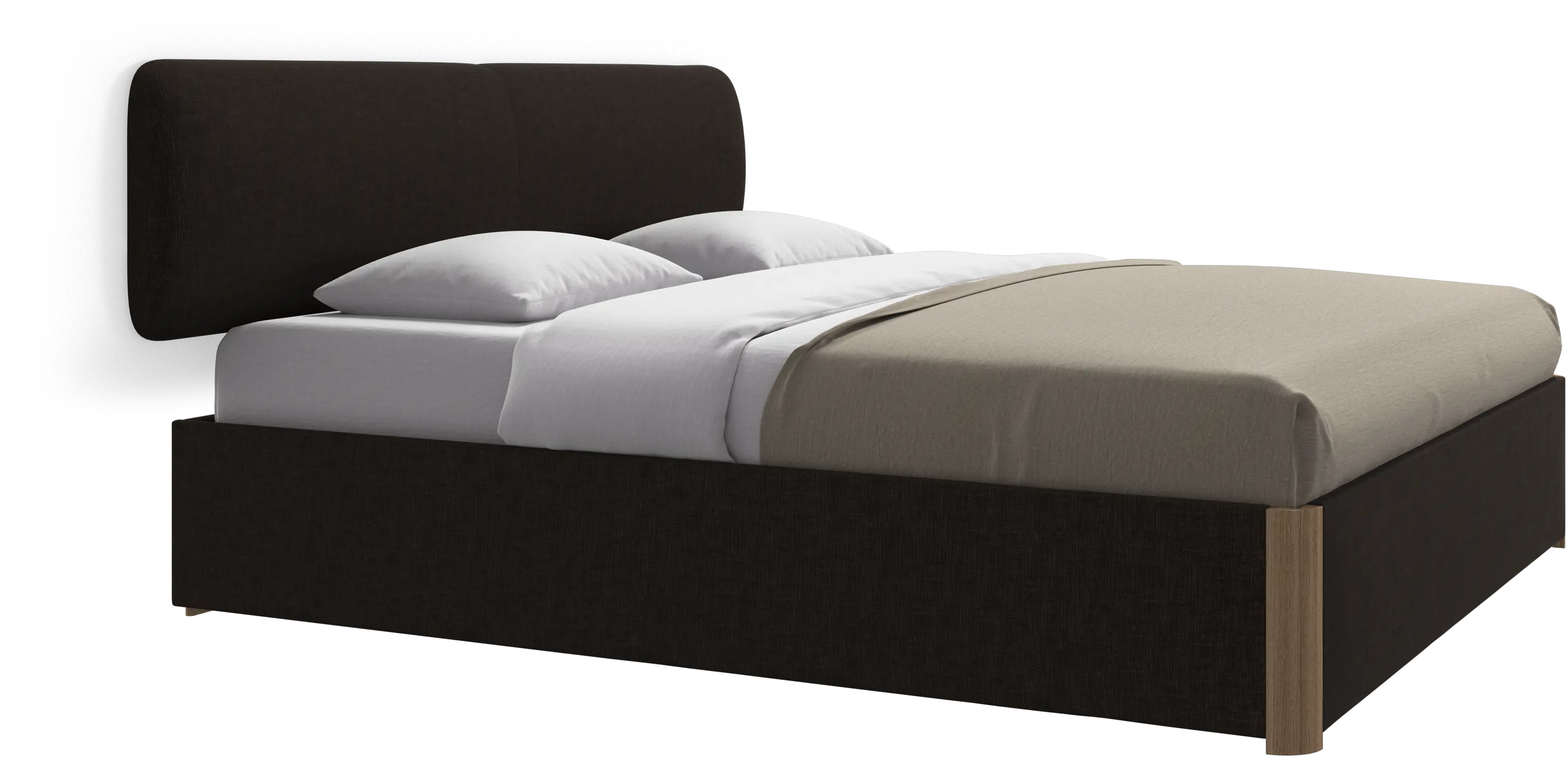 Element bed, wall-mounted headboard, with slats and storage solution, excl. mattress
