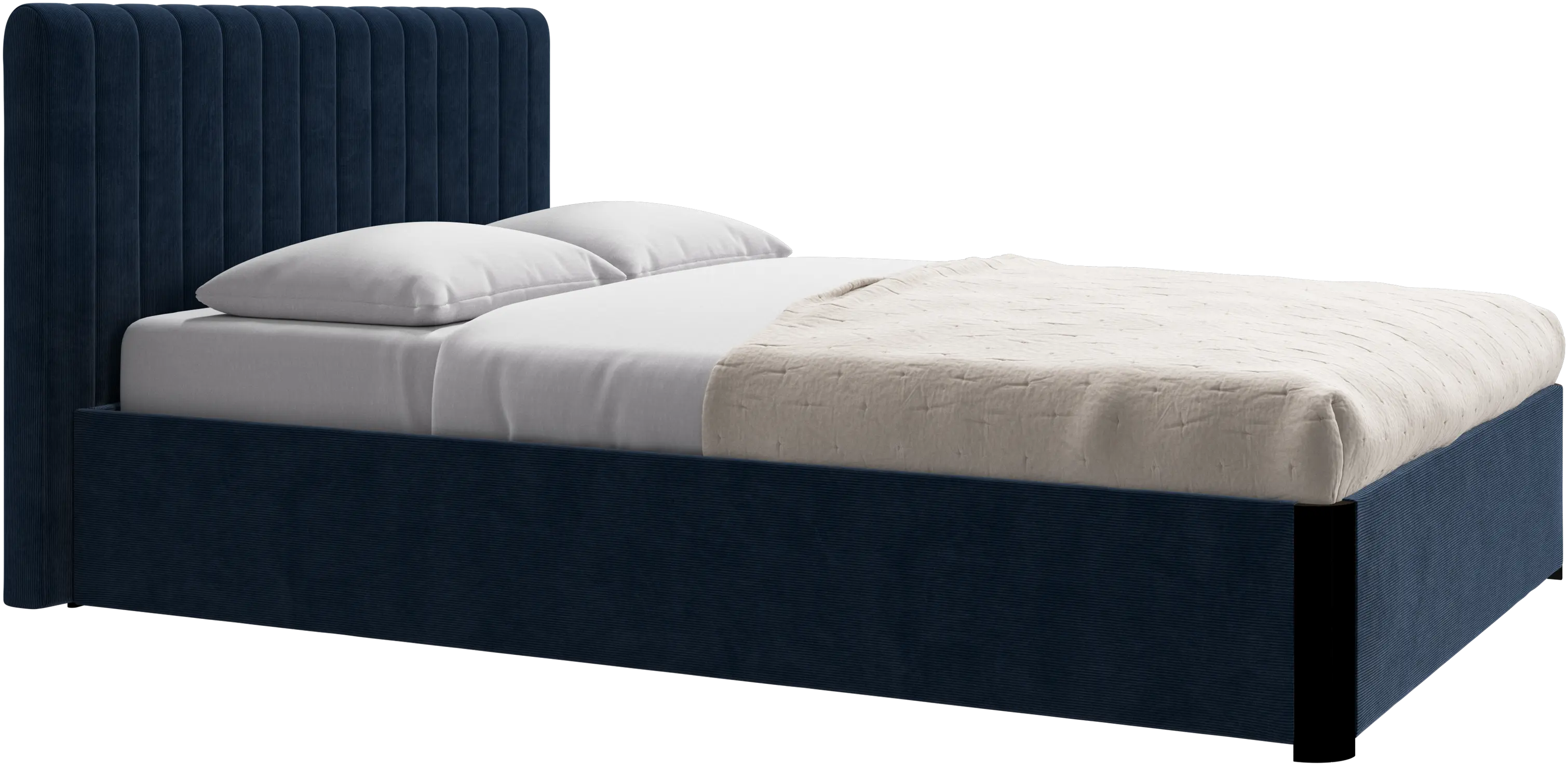 Element bed, bed-mounted headboard, with slats and storage solution, excl. mattress