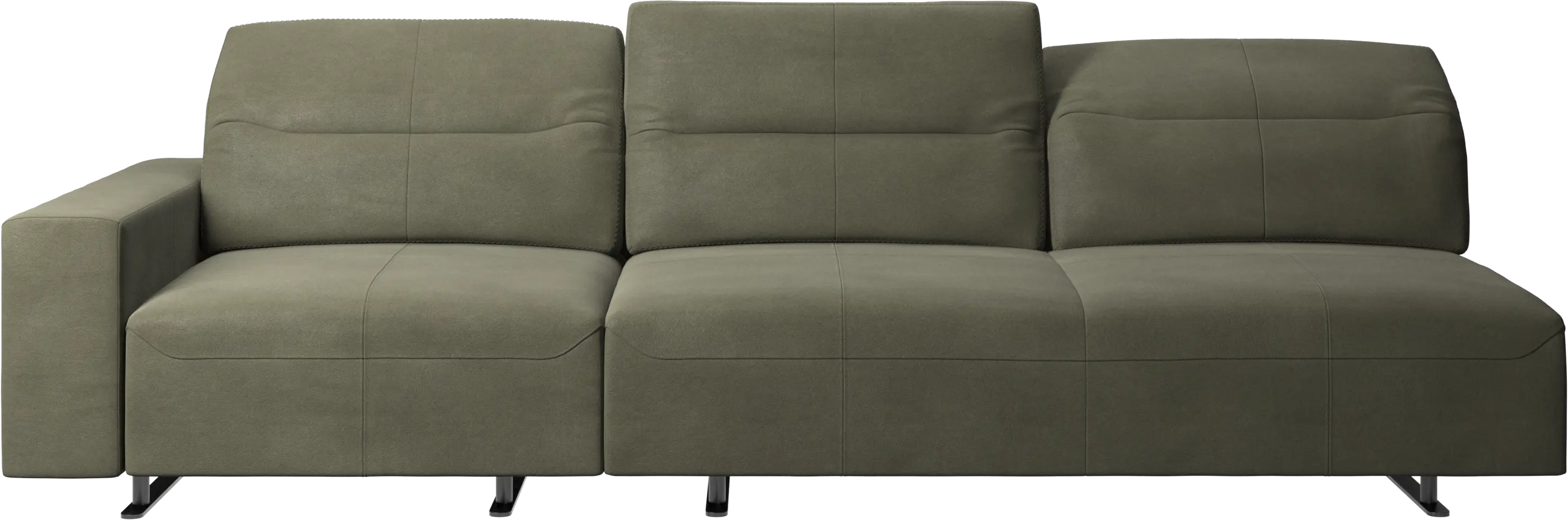 Hampton sofa with adjustable back and storage on the left side