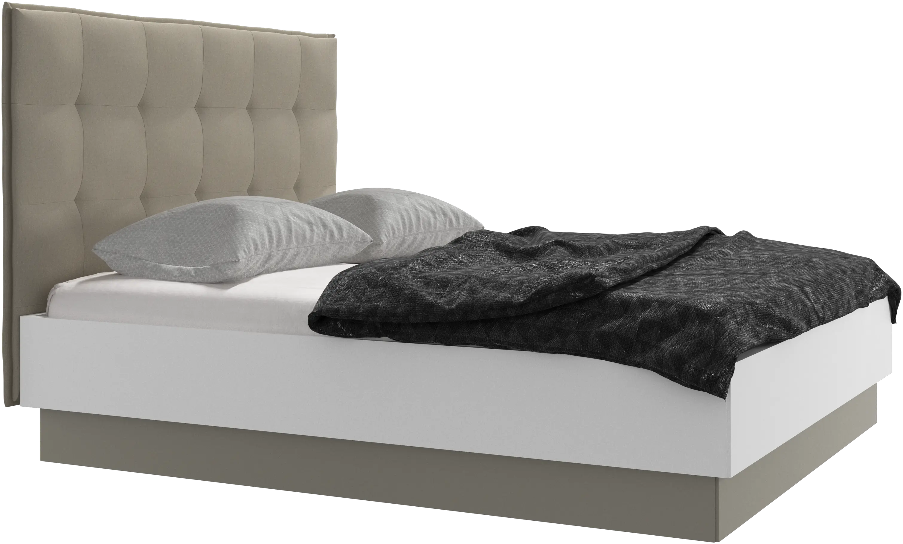 Cama con canapé Lugano, estructura elevable y tablado, no incluye colchón
