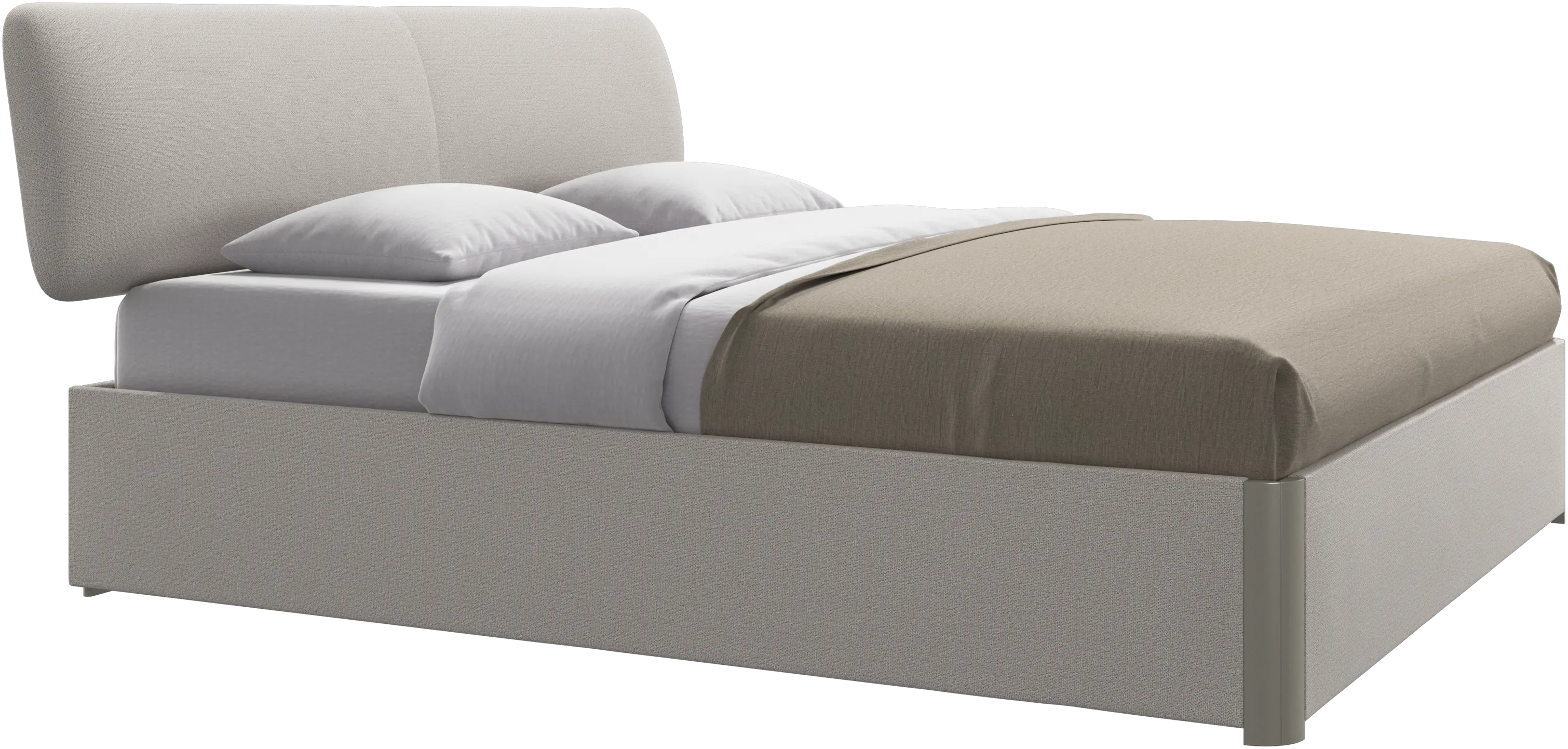 Element bed, bed-mounted headboard, with slats and storage solution, excl. mattress