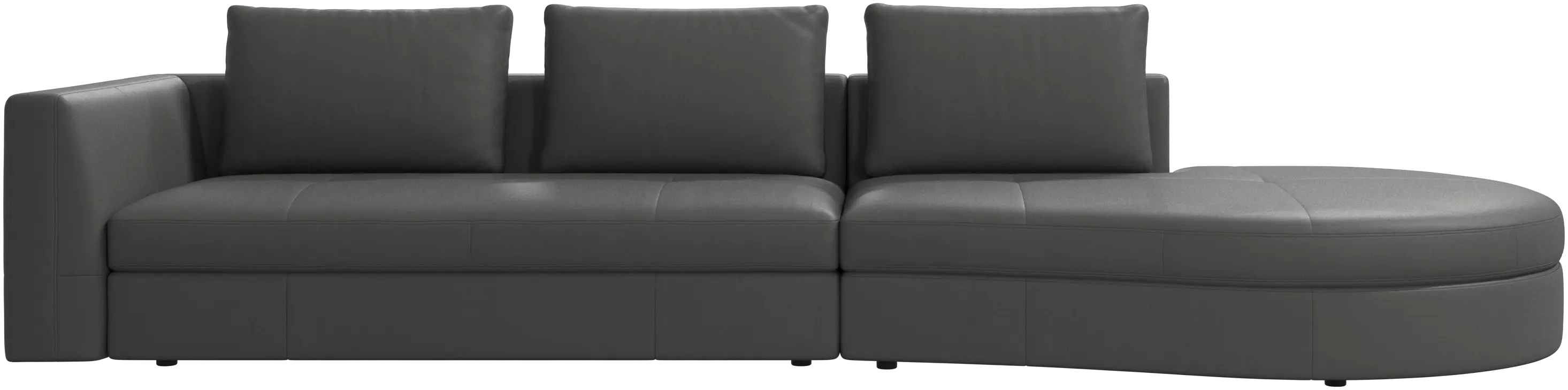 Bergamo sofa with round lounging unit,right