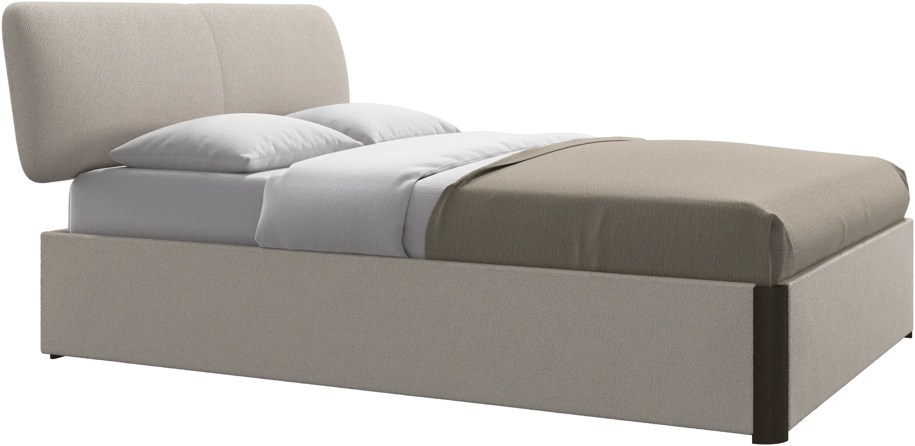 Element cama, cabecero montado en la cama, con láminas y solución de almacenamiento, excl. colchón