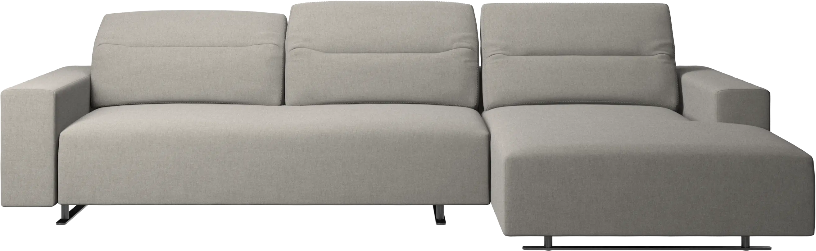 Hampton sofa with adjustable back, resting unit and storage right side