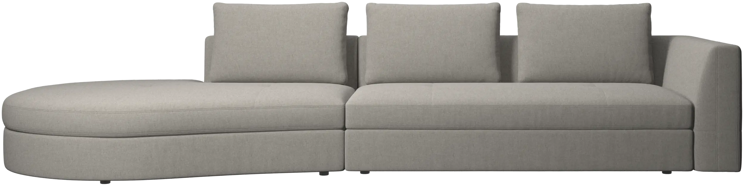 Bergamo sofa with round lounging unit, left