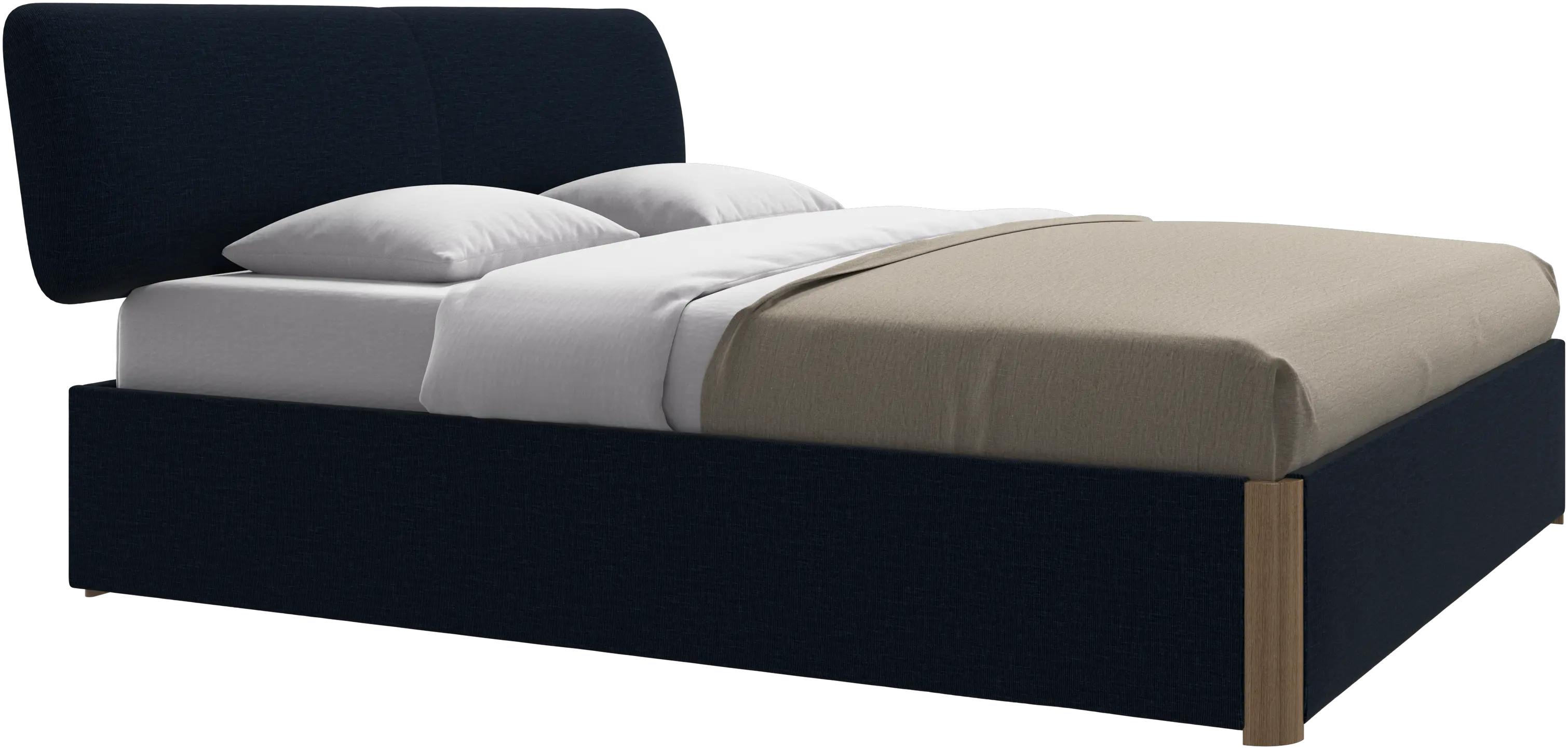 Element bed, bed-mounted headboard, with slats and storage solution, excl. mattress