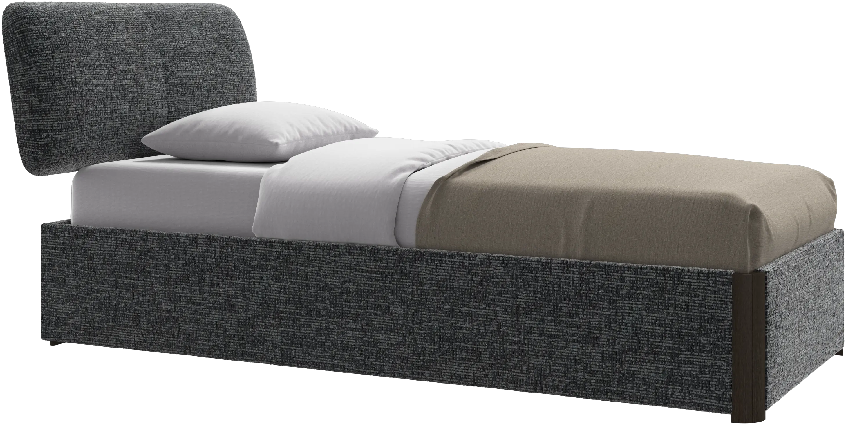 Element bed, bedgemonteerd hoofdbord, met latten en opbergoplossing, excl. matras