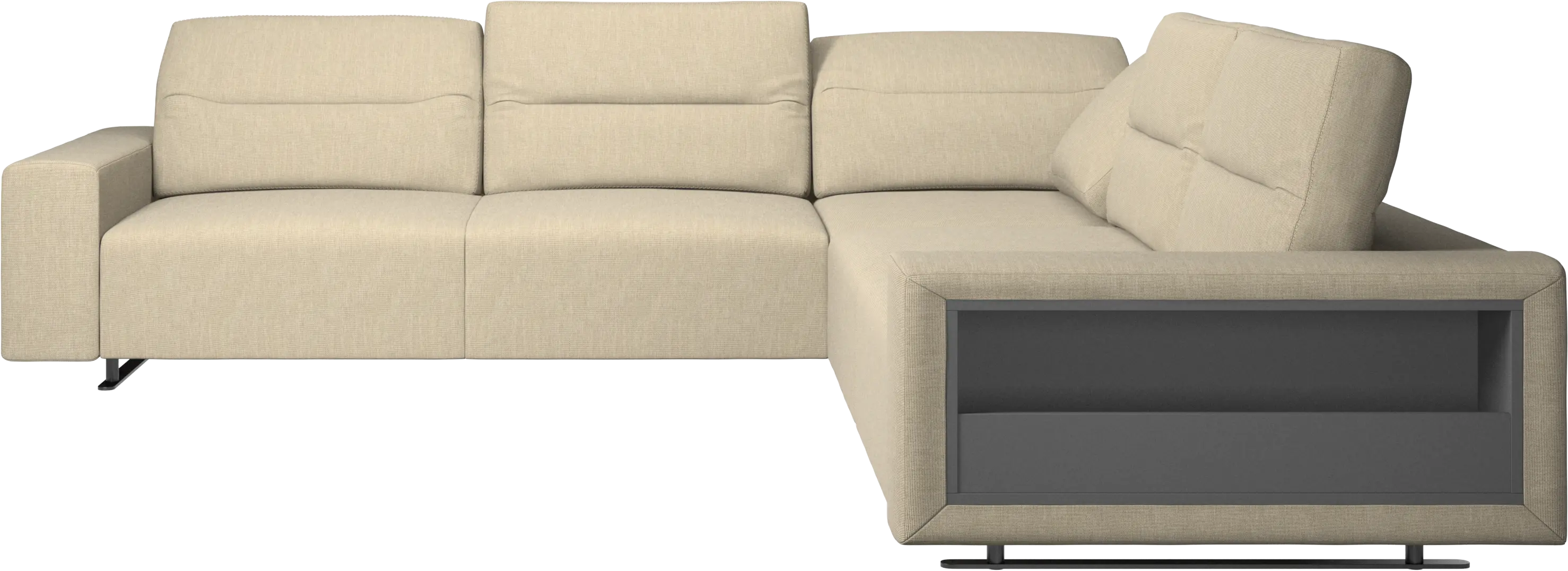 Hampton corner sofa with adjustable back and storage