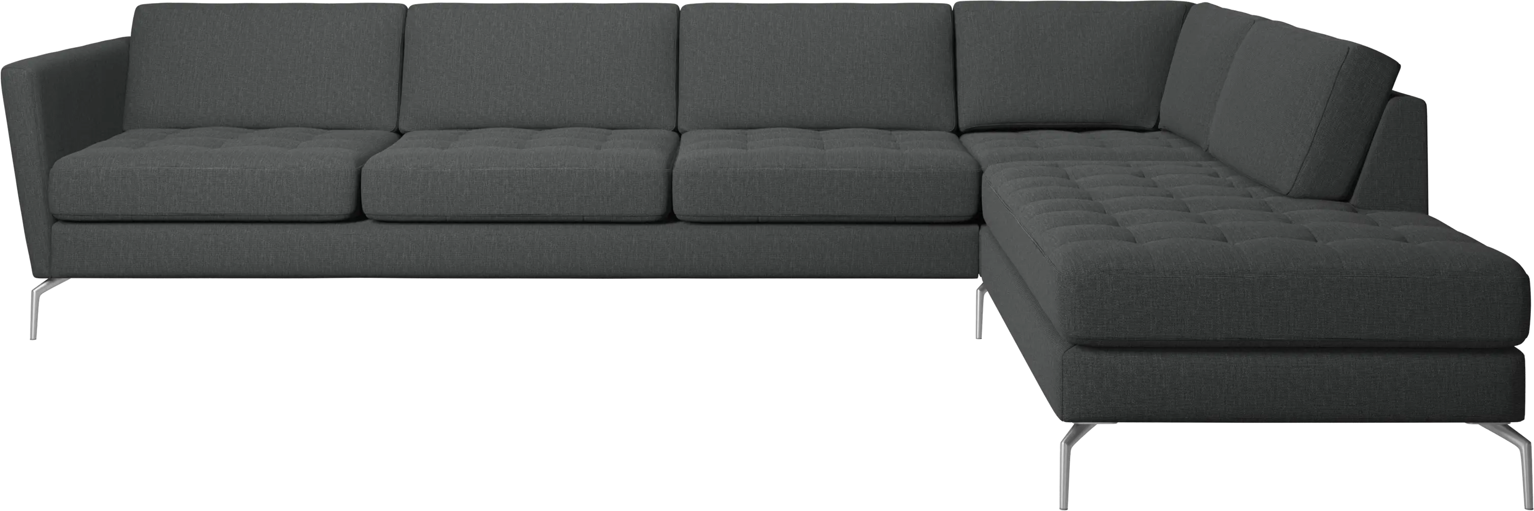 Osaka corner sofa with lounging unit, tufted seat