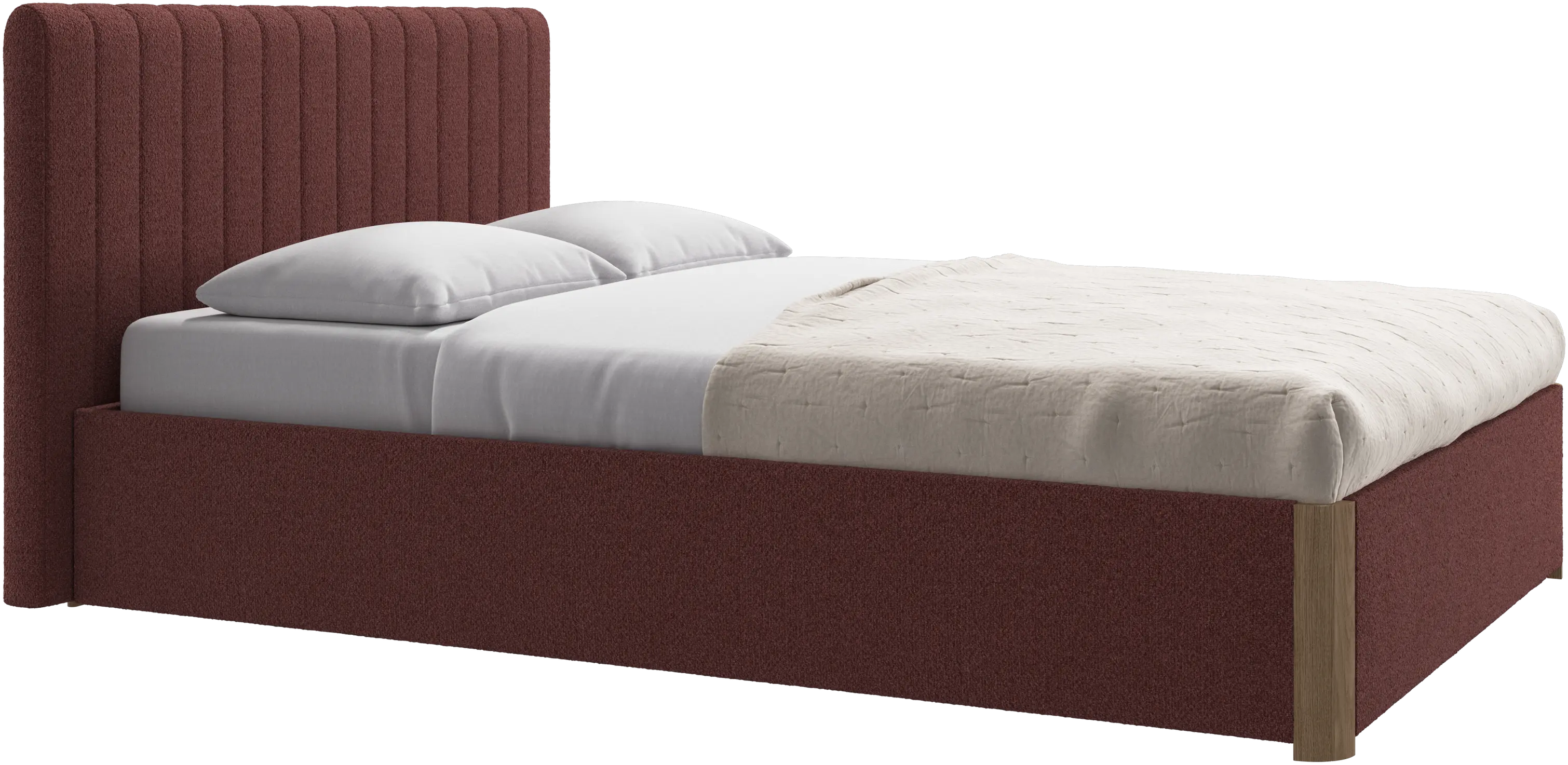 Element bed, bed-mounted headboard, with slats and storage solution, excl. mattress