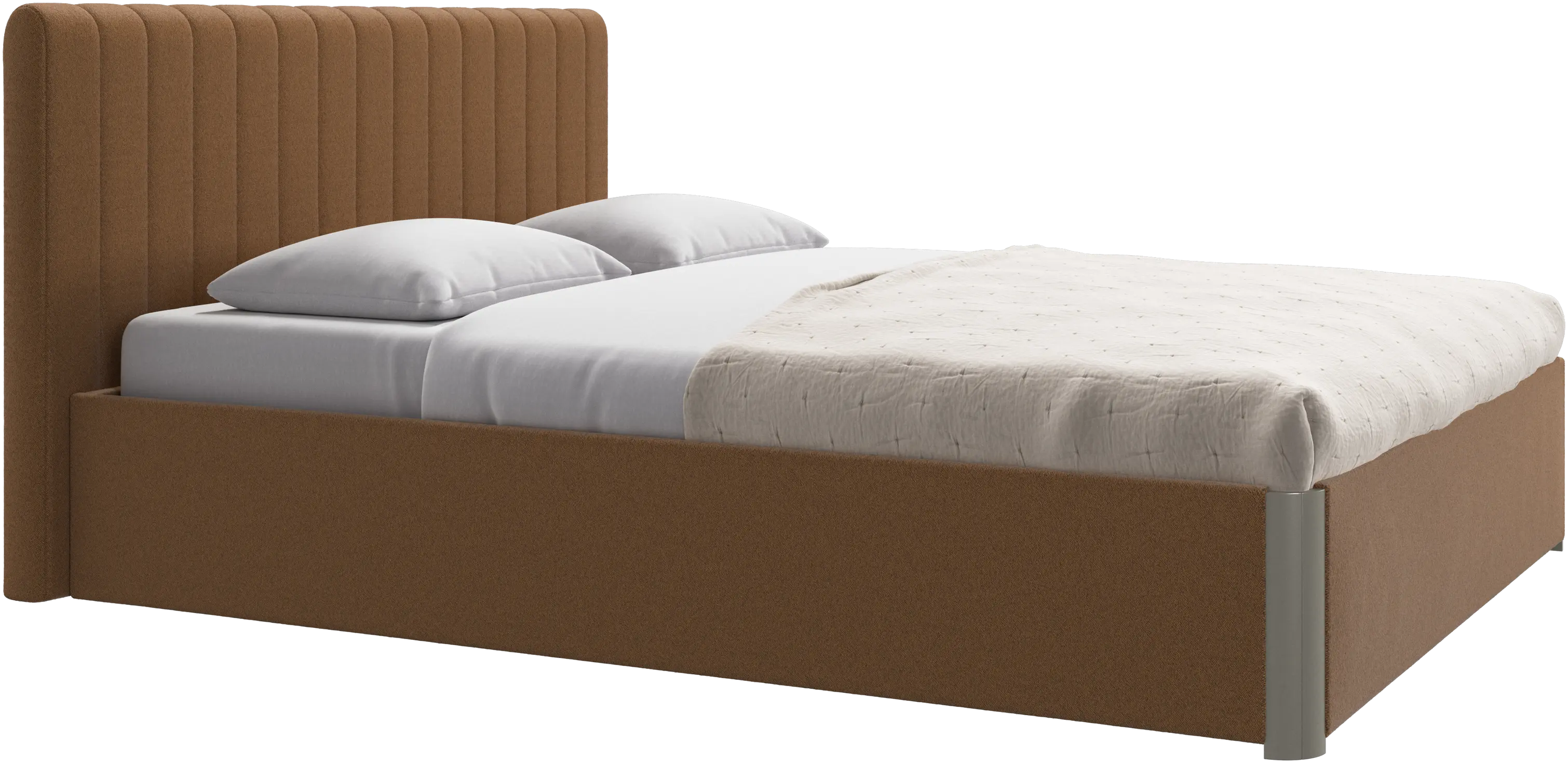 Element cama, cabecero montado en la cama, con láminas y solución de almacenamiento, excl. colchón