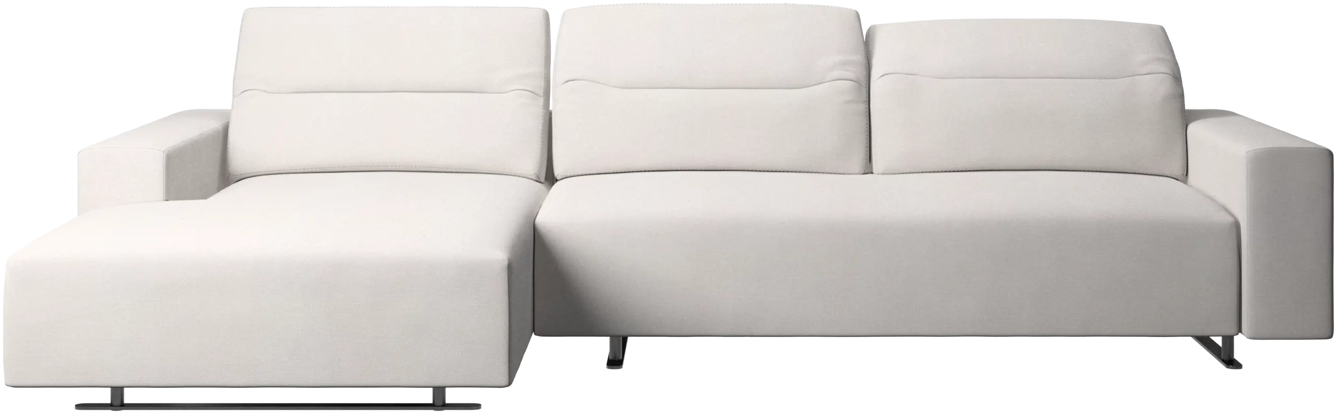 Hampton sofa with adjustable back, resting unit and storage both sides
