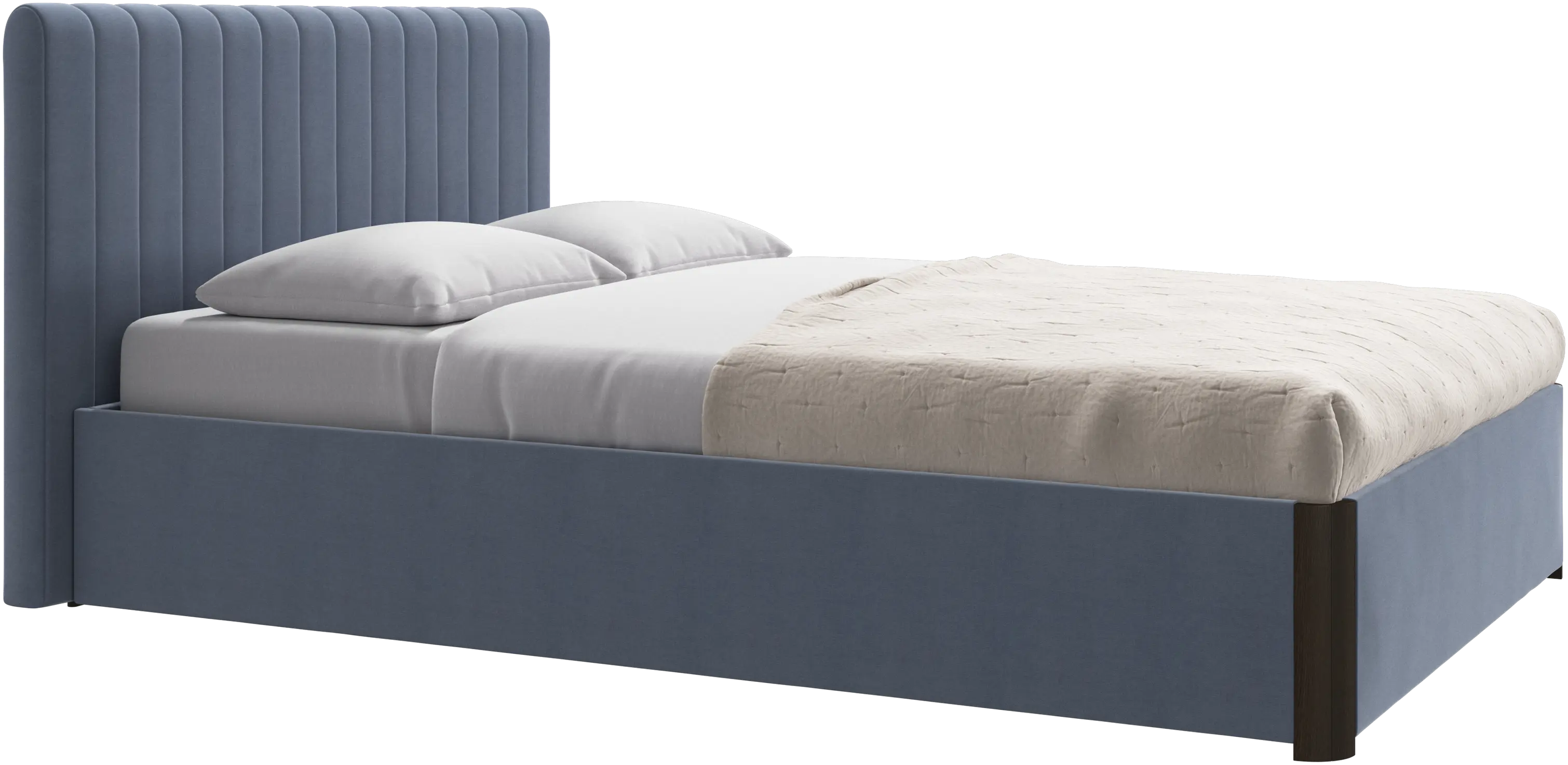 Element bed, bed-mounted headboard, with slats and storage solution, excl. mattress