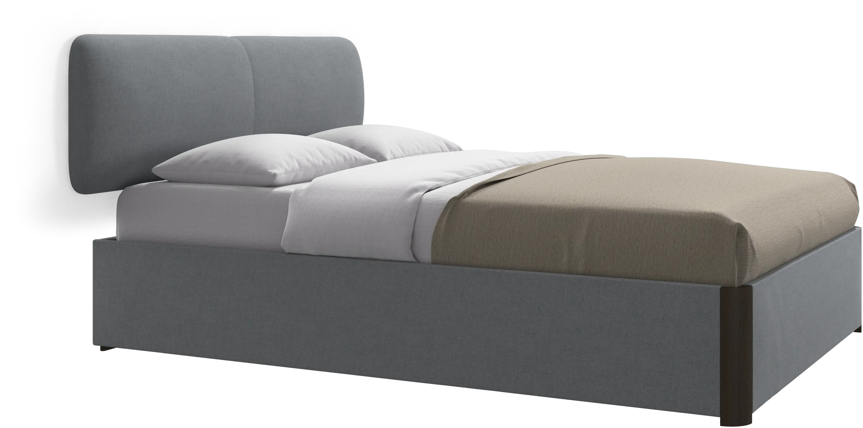 Element bed, wall-mounted headboard, with slats and storage solution, excl. mattress