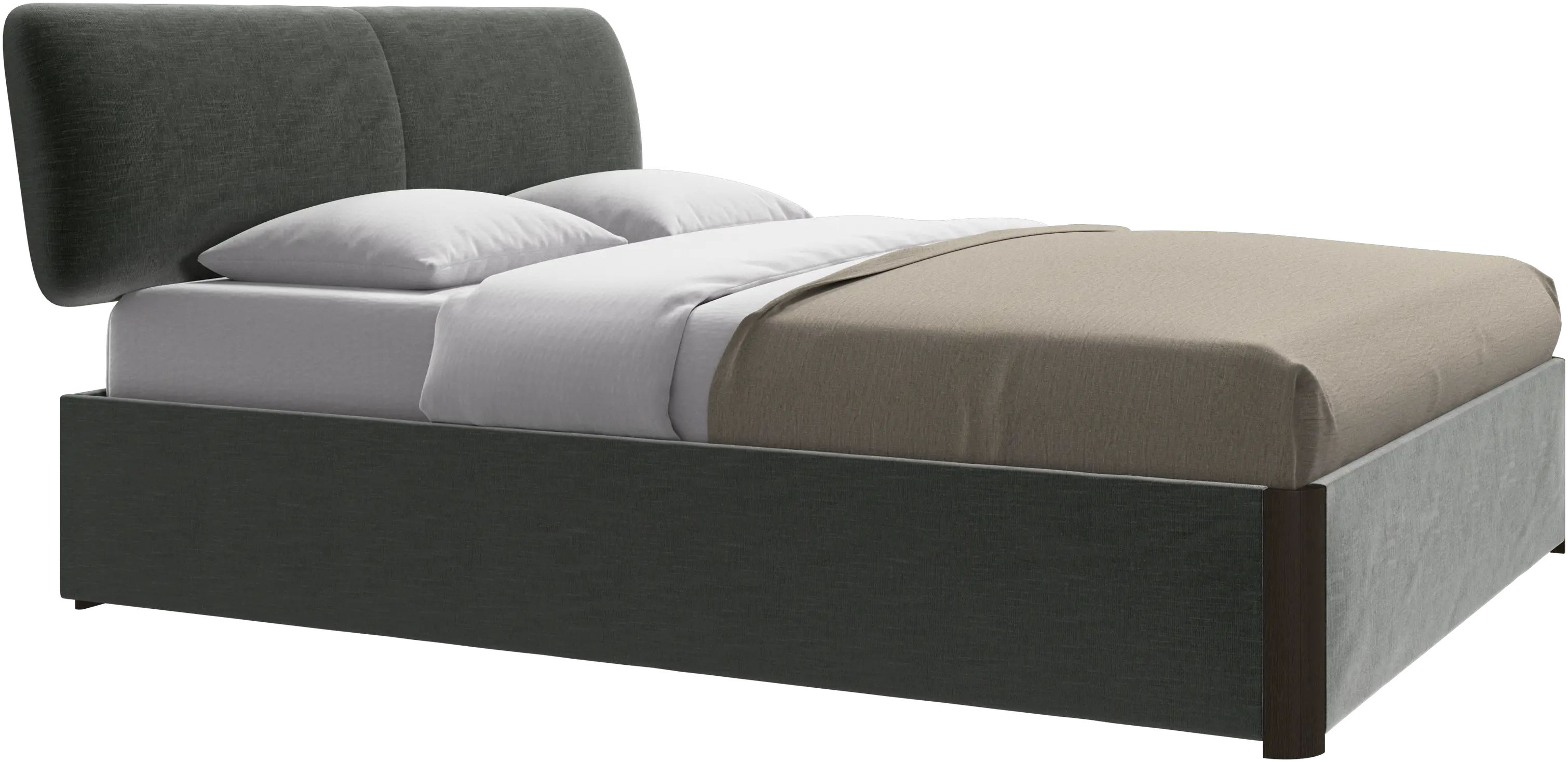 Element seng, sengmontert hodegavl, med lameller og oppbevaringsløsning, ekskl. madrass