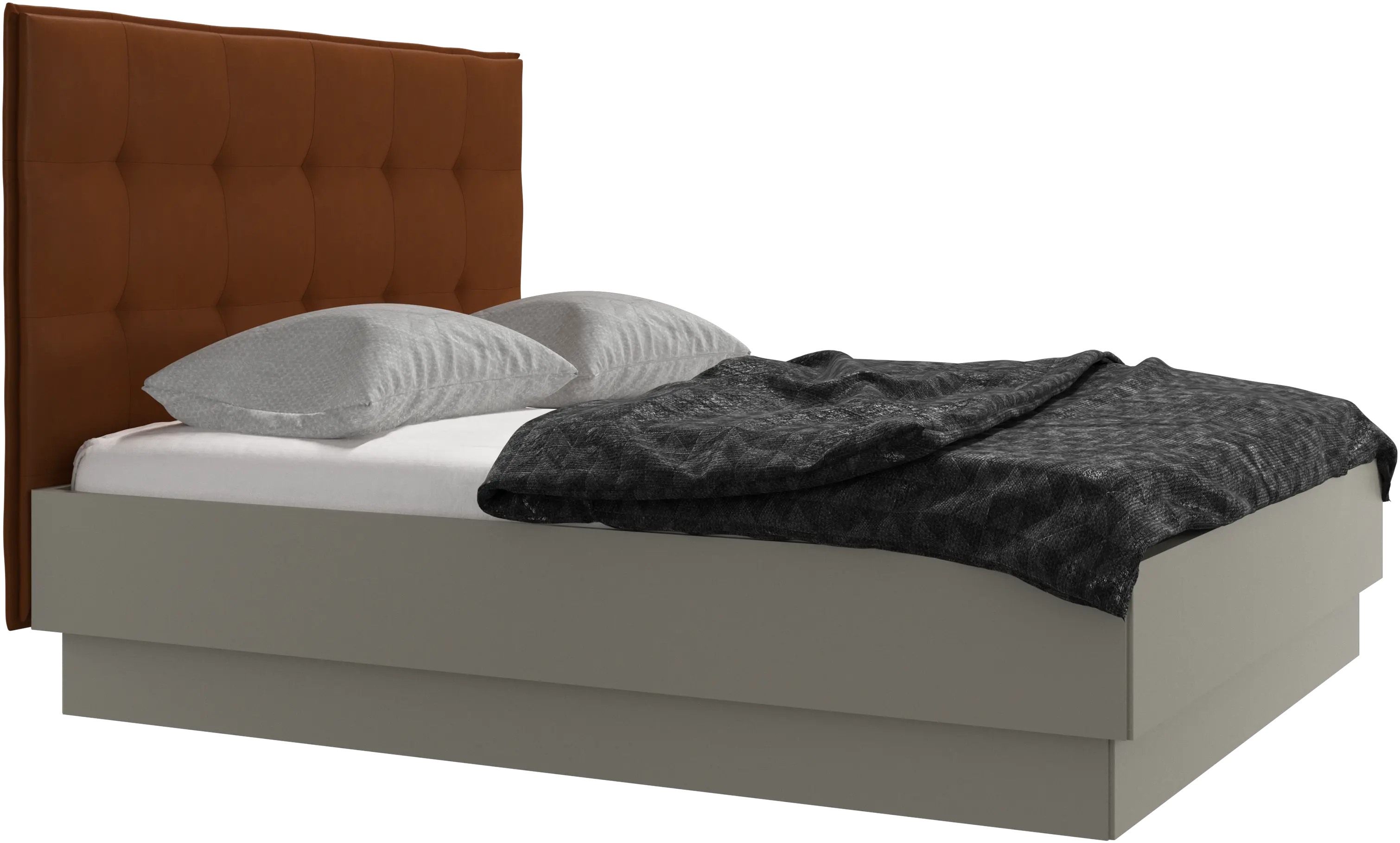 Lugano storage bed with lift-up frame and slats, excl. mattress