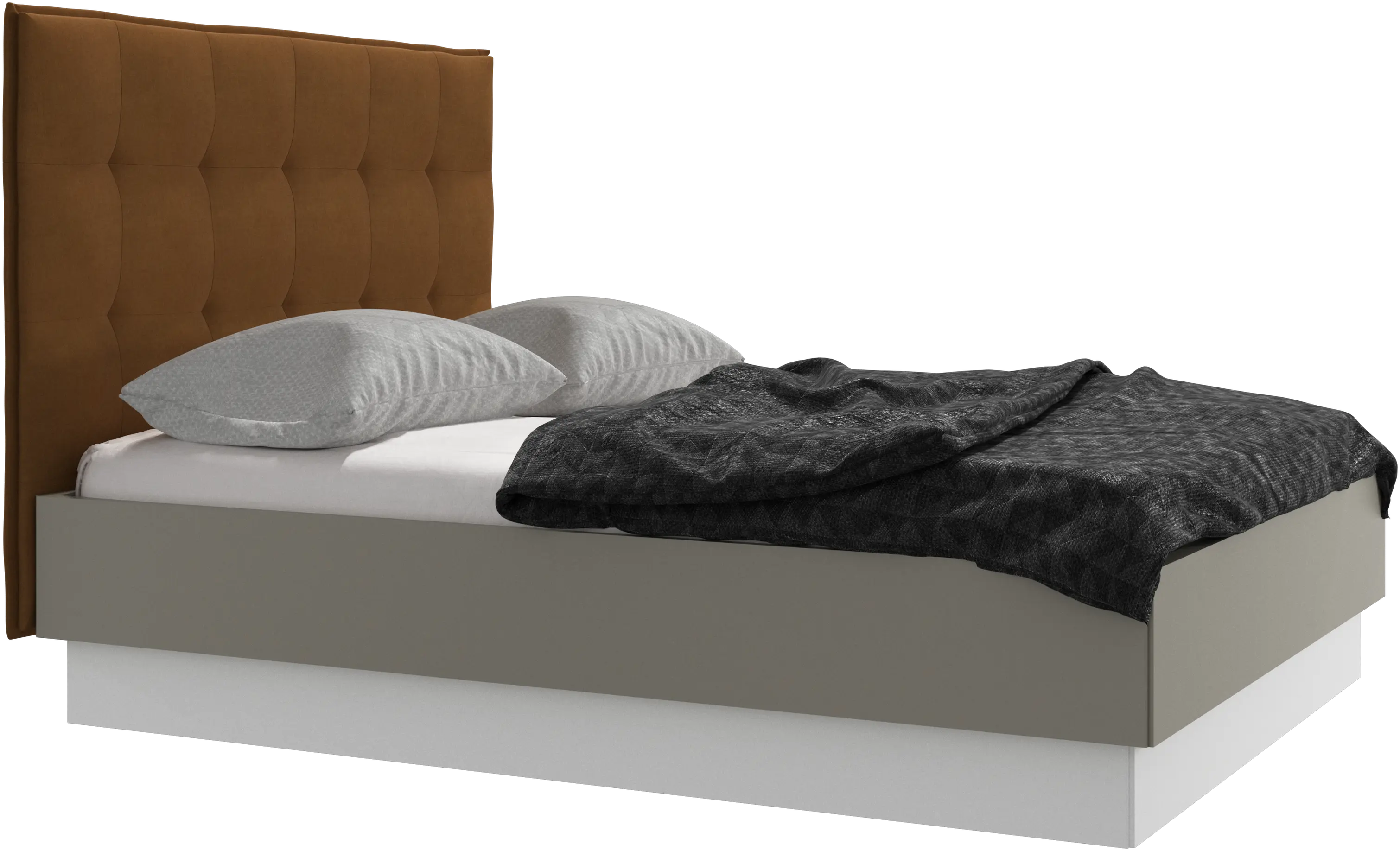 Lugano storage bed with lift-up frame and slats, excl. mattress