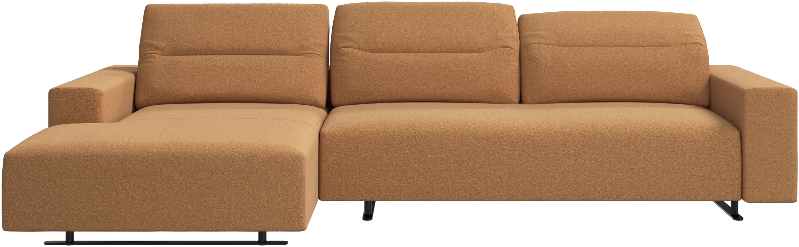 Hampton sofa with adjustable back and resting unit left side, storage right side