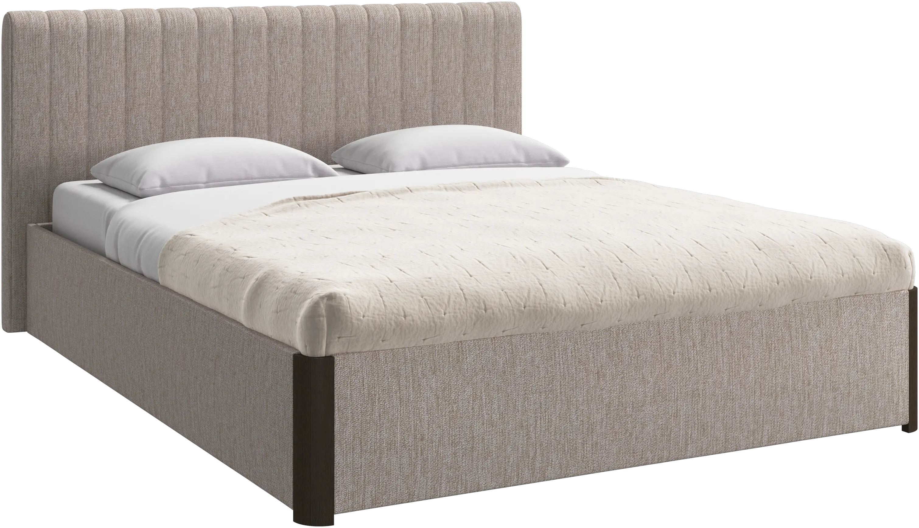 Element bed, bed-mounted headboard, with slats and storage solution, excl. mattress