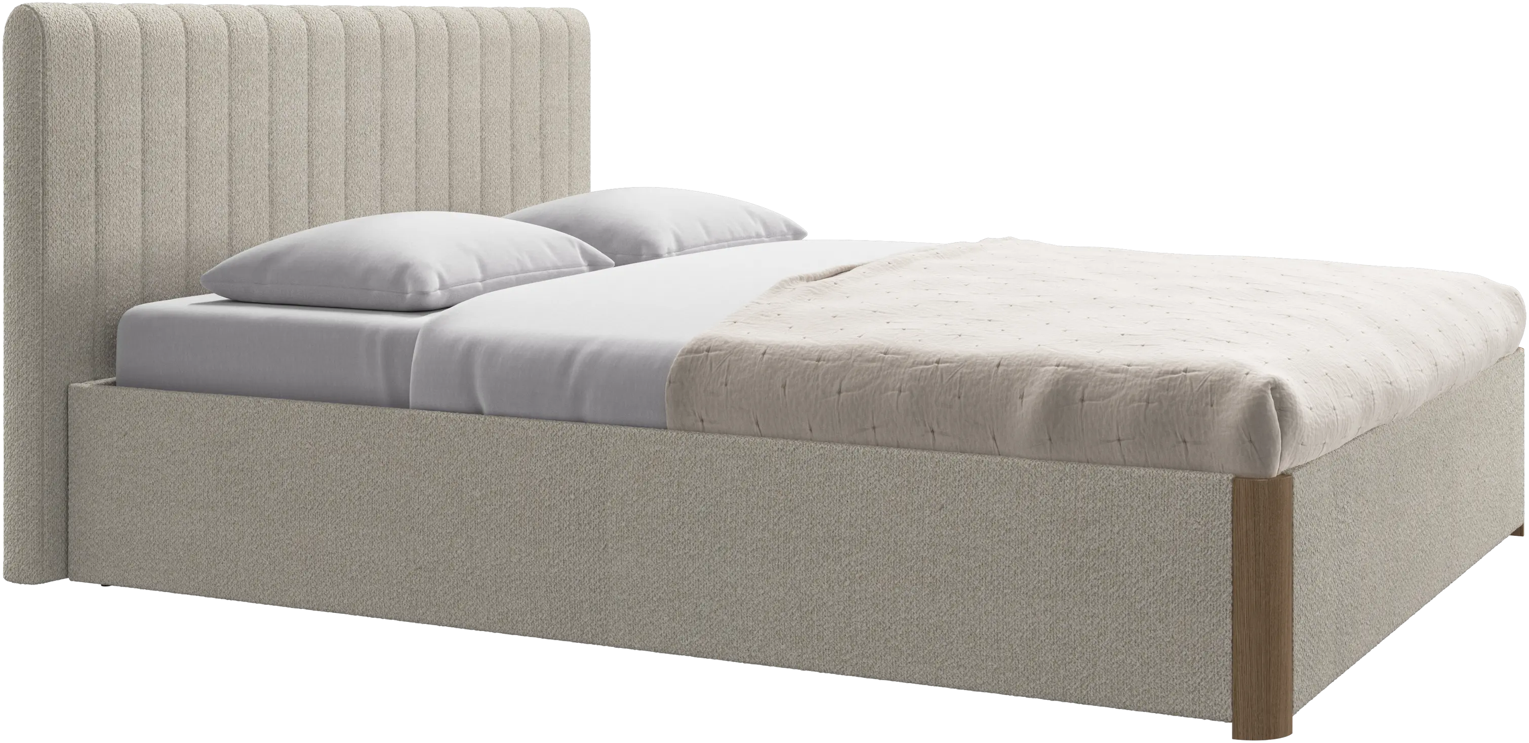 Element bed, bedgemonteerd hoofdbord, met latten en opbergoplossing, excl. matras