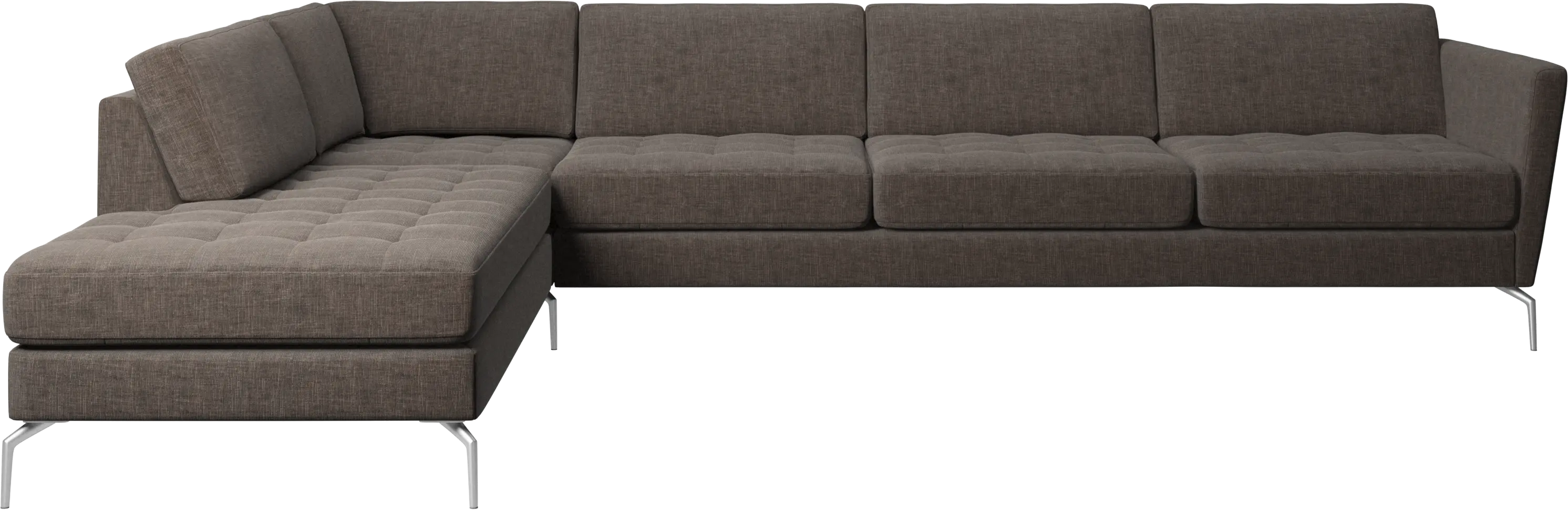 Osaka corner sofa with lounging unit, tufted seat