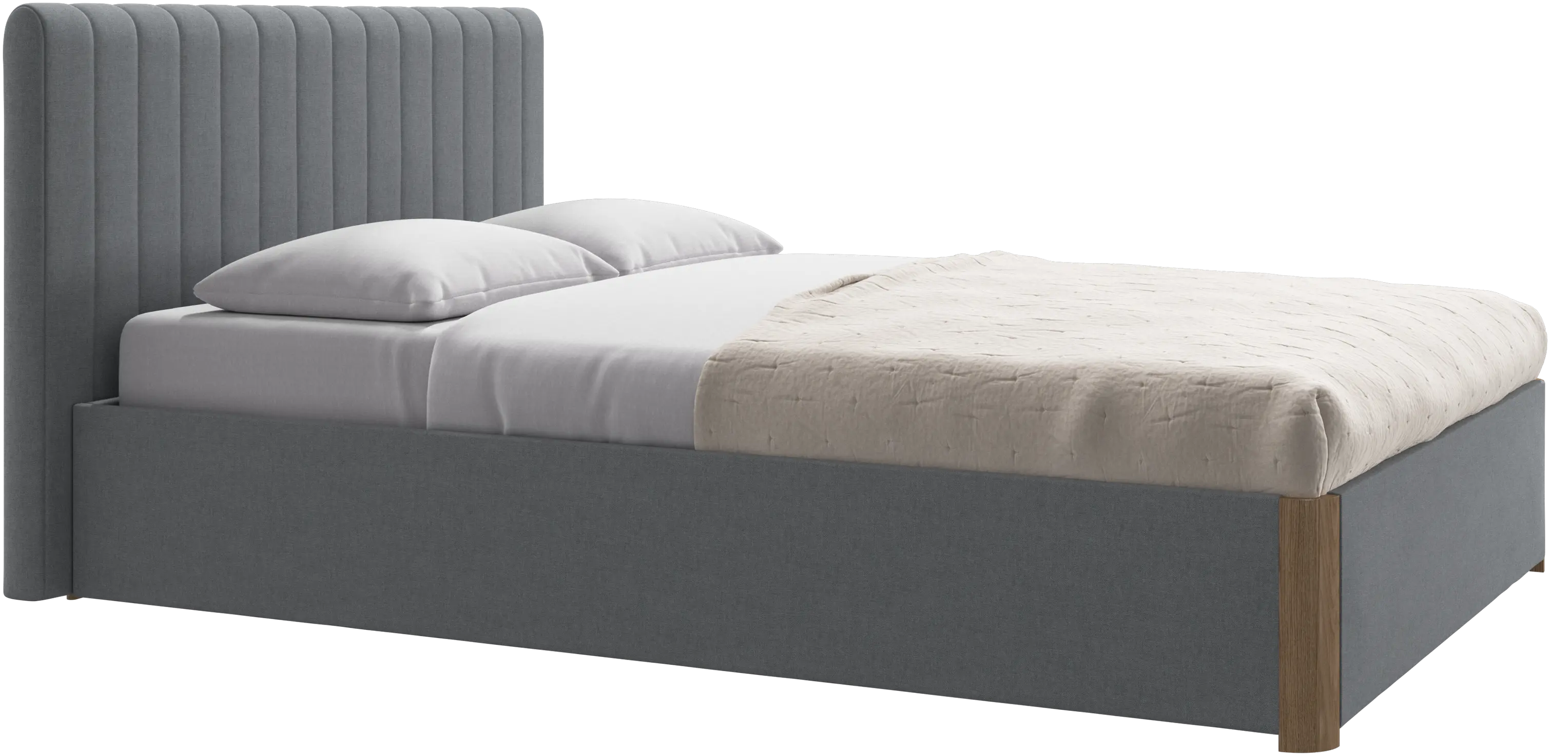 Element bed, bed-mounted headboard, with slats and storage solution, excl. mattress