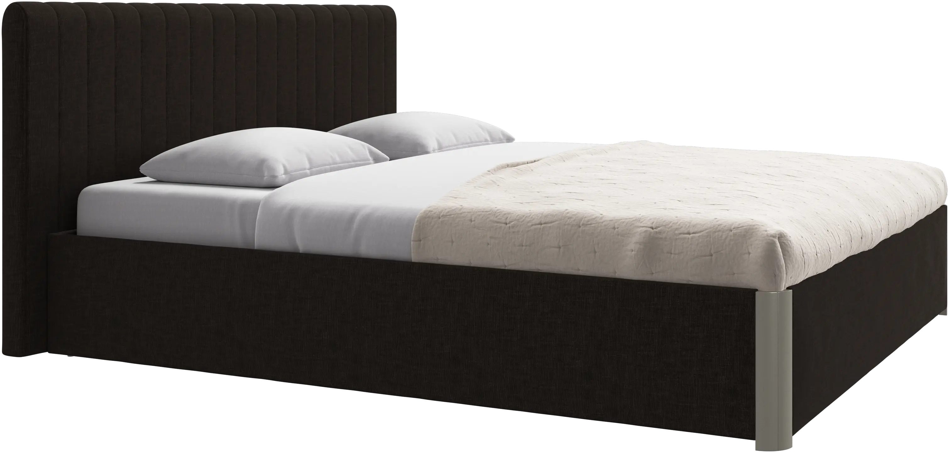 Element bed, bed-mounted headboard, with slats and storage solution, excl. mattress