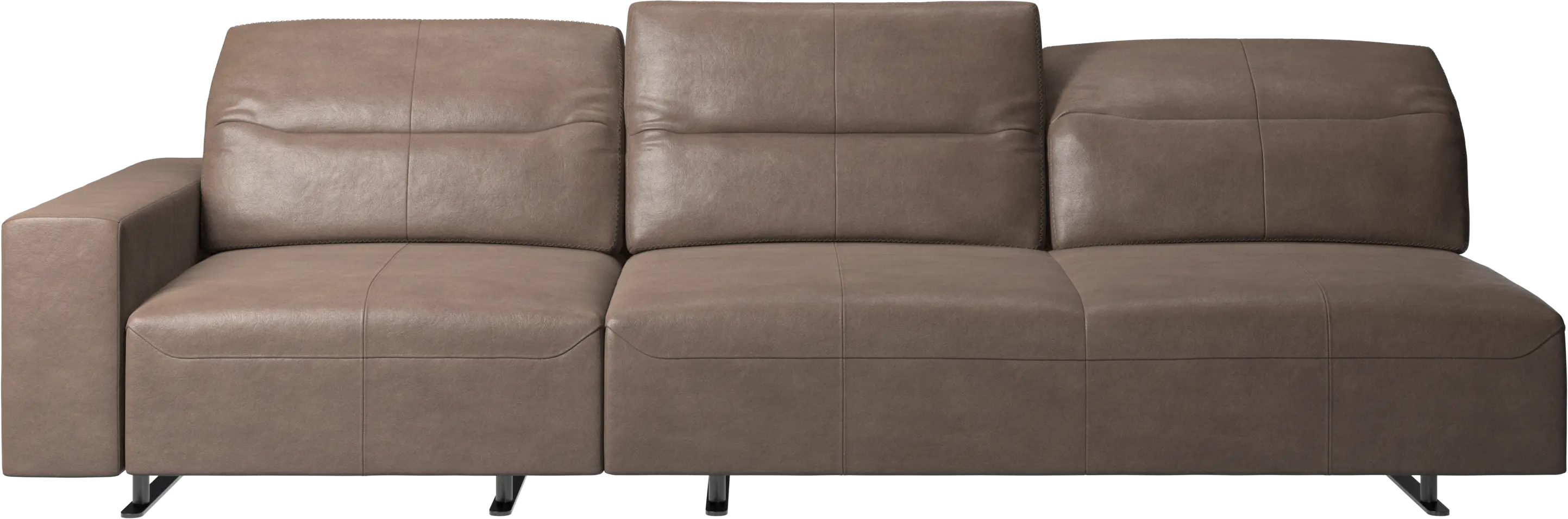 Hampton sofa with adjustable back and storage on the left side