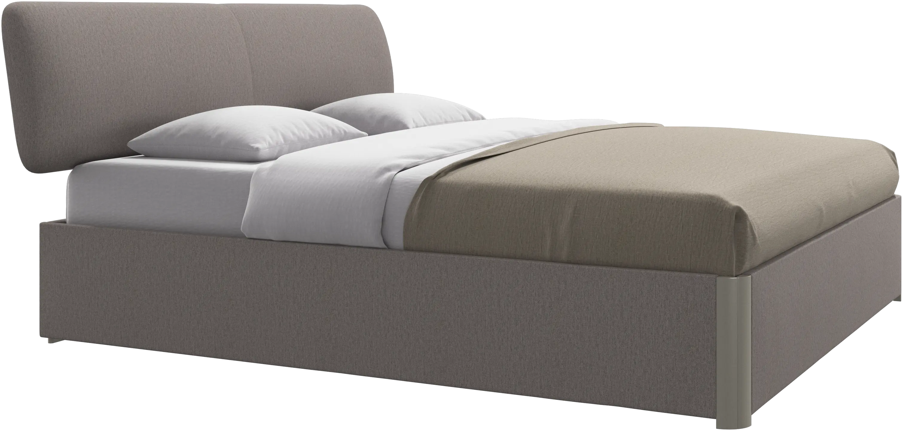 Element bed, bed-mounted headboard, with slats and storage solution, excl. mattress