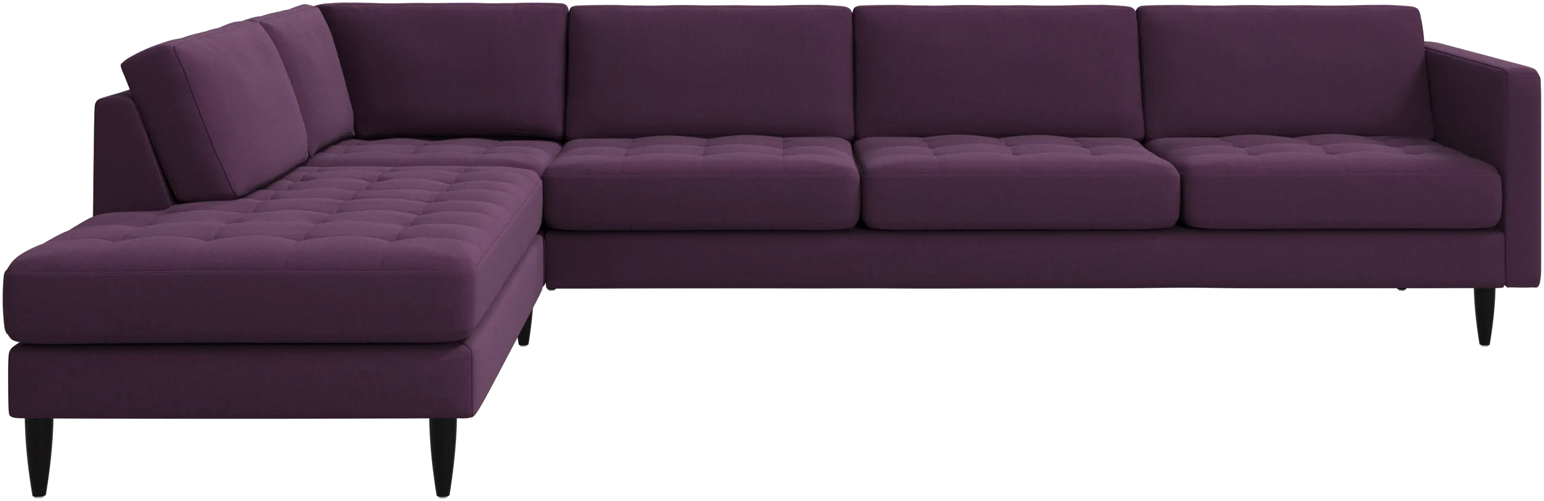 Osaka corner sofa with lounging unit, tufted seat