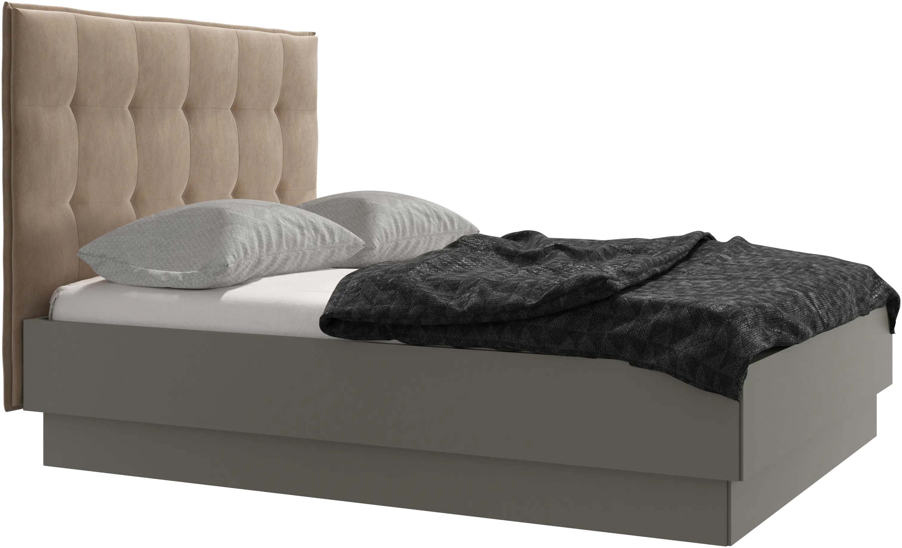 Cama con canapé Lugano, estructura elevable y tablado, no incluye colchón