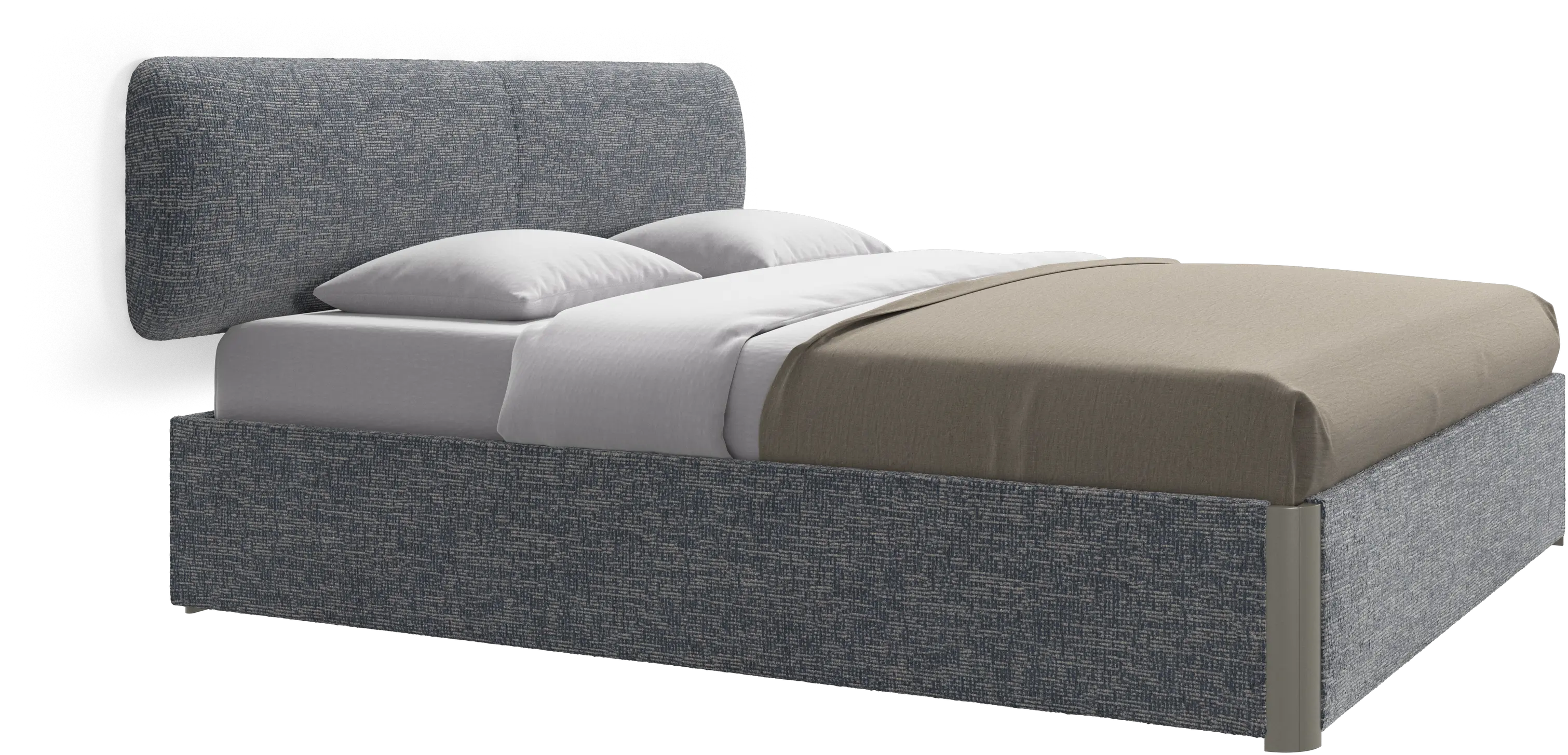 Element bed, wall-mounted headboard, with slats and storage solution, excl. mattress