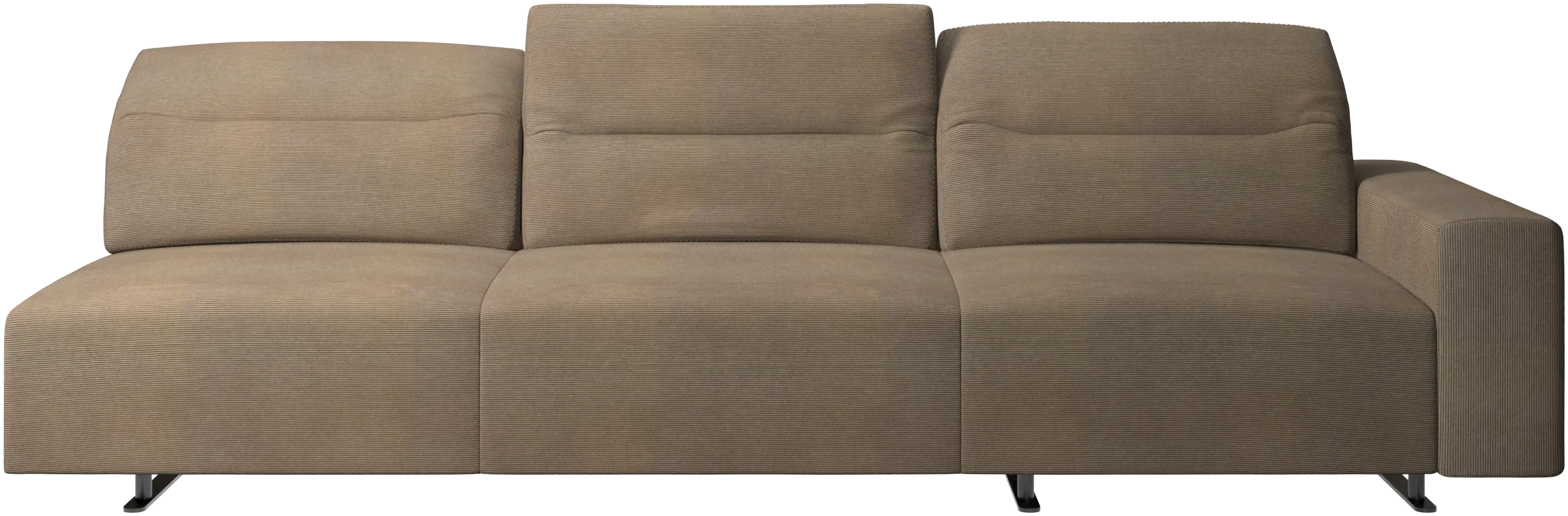 Hampton sofa with adjustable back and storage on the right side