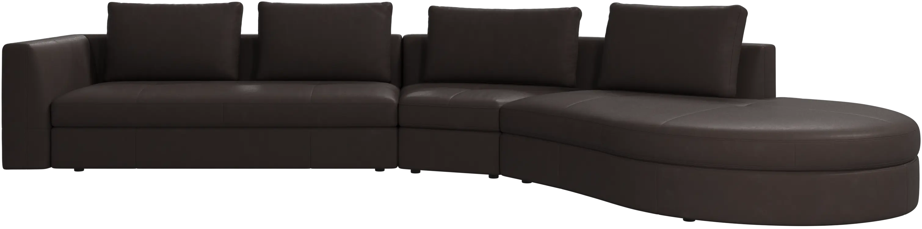 Bergamo sofa with round lounging unit,right