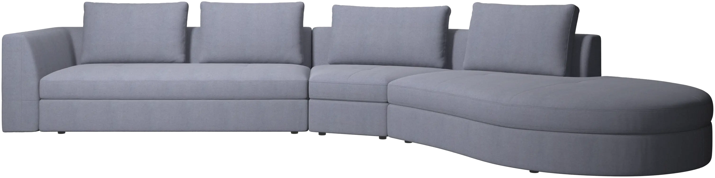 Bergamo sofa with round lounging unit,right