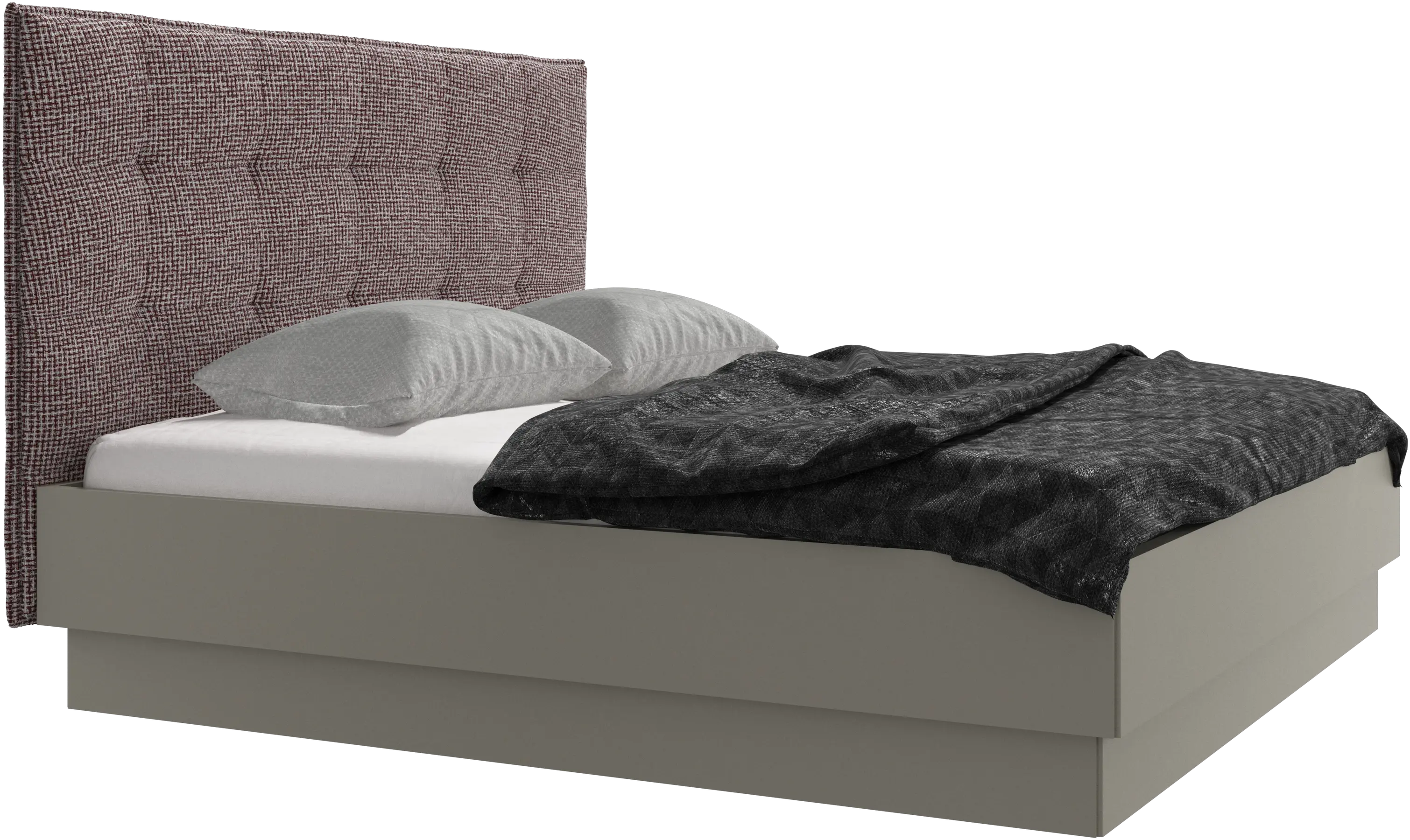 Cama con canapé Lugano, estructura elevable y tablado, no incluye colchón