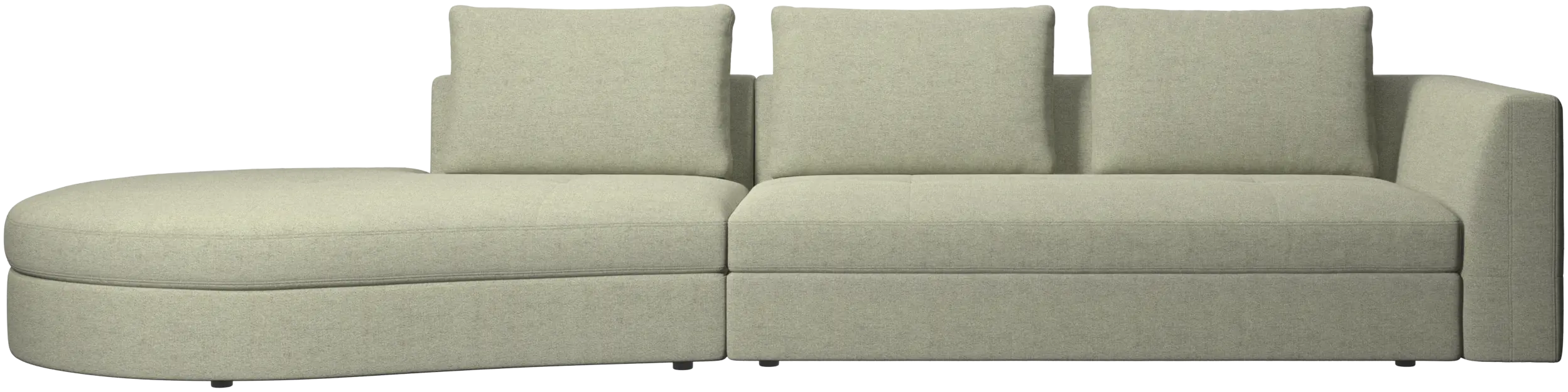 Bergamo sofa with round lounging unit, left