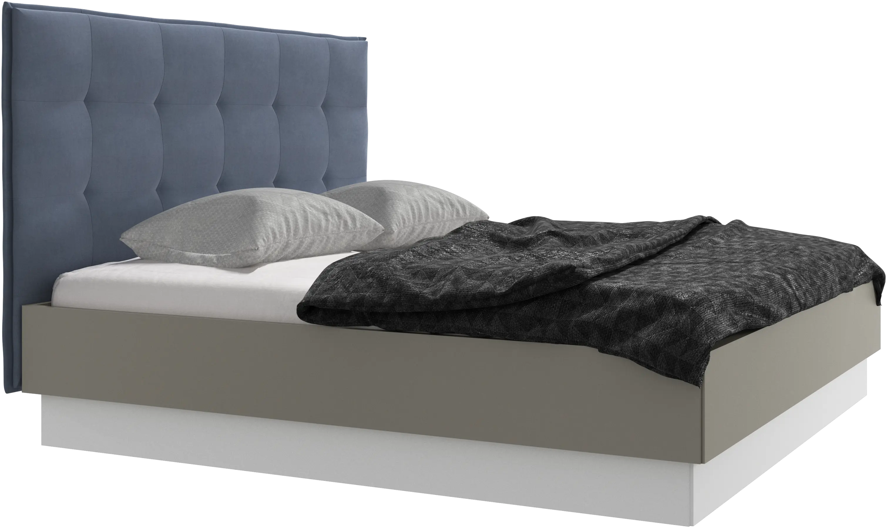 Lugano storage bed with lift-up frame and slats, excl. mattress