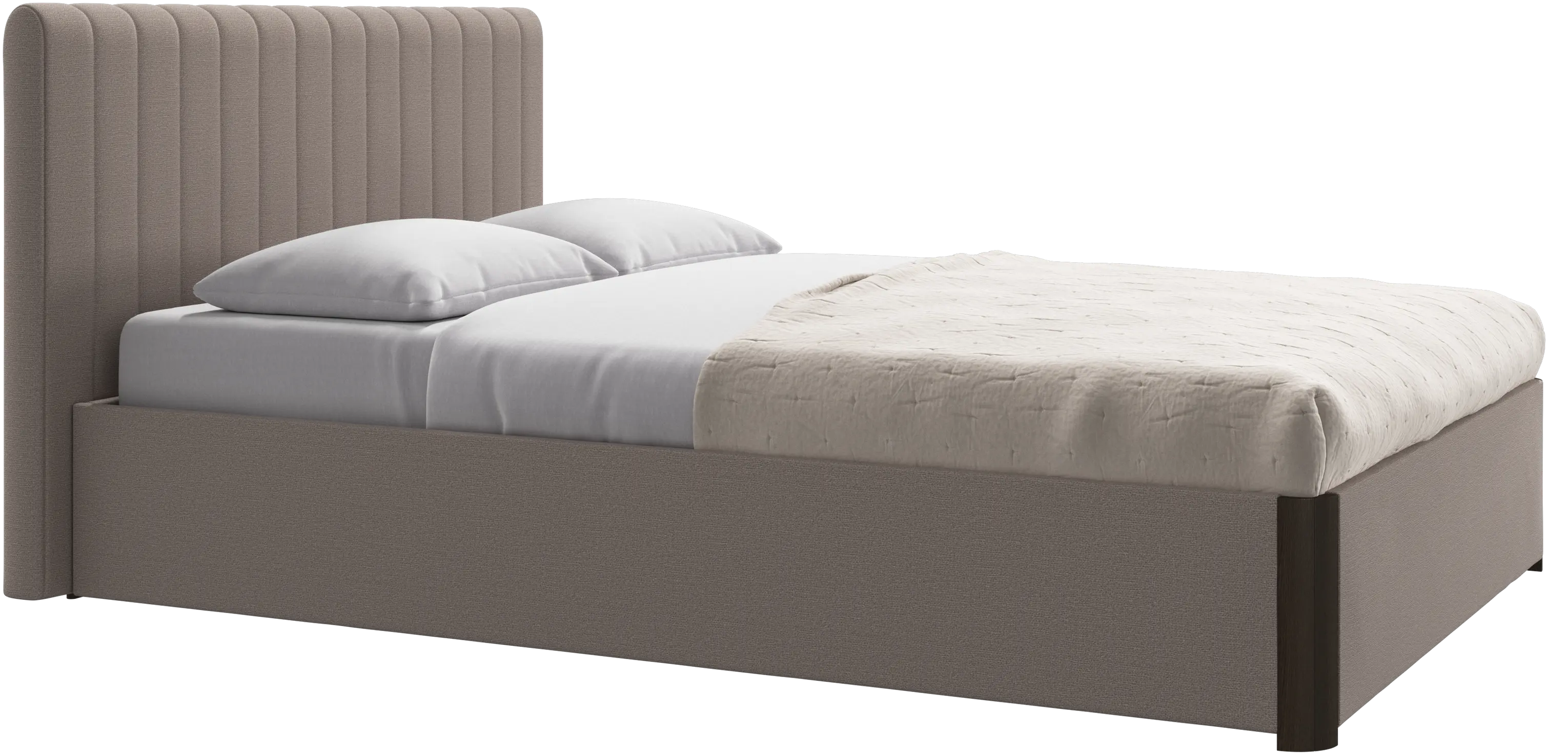 Element bed, bed-mounted headboard, with slats and storage solution, excl. mattress