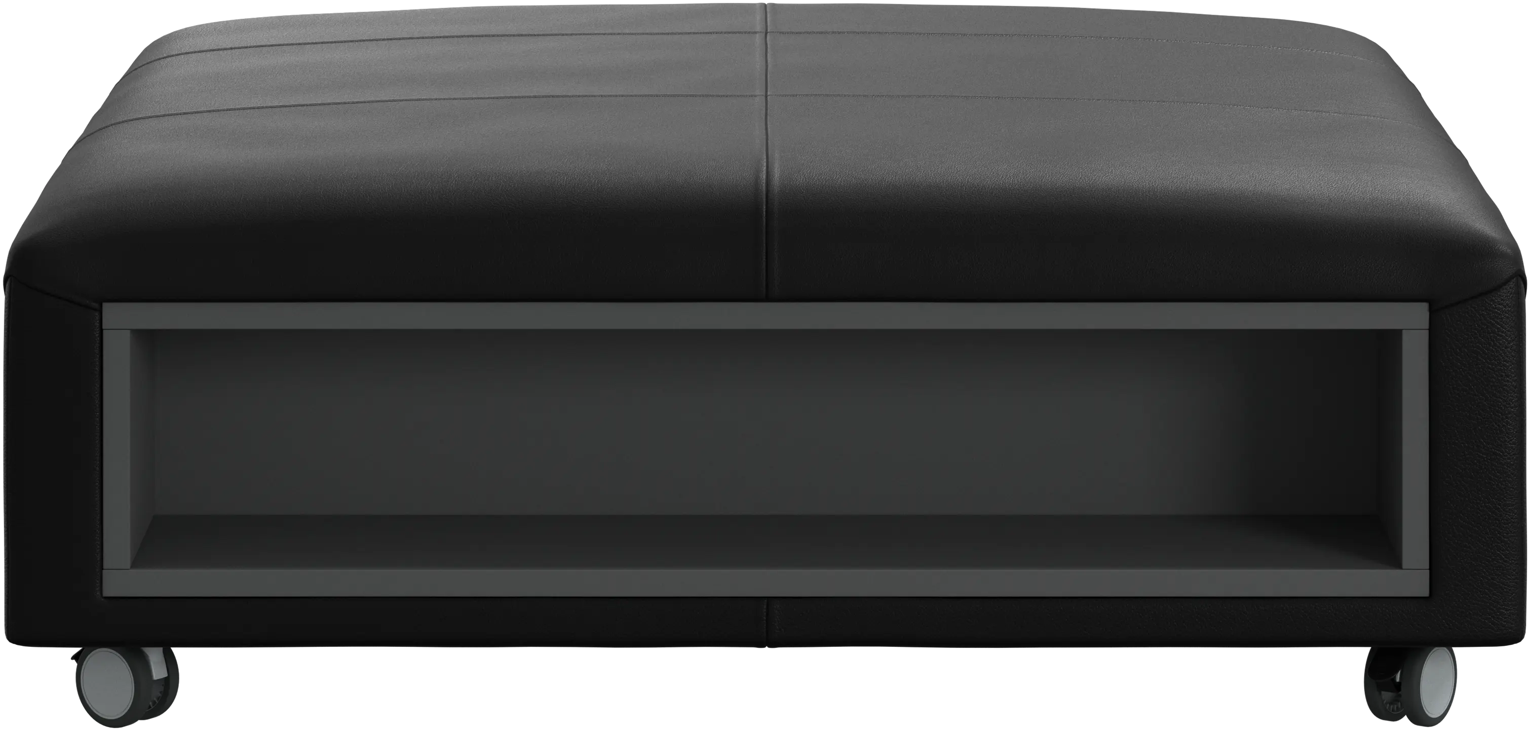 Hampton footstool on wheels with storage left and right sides