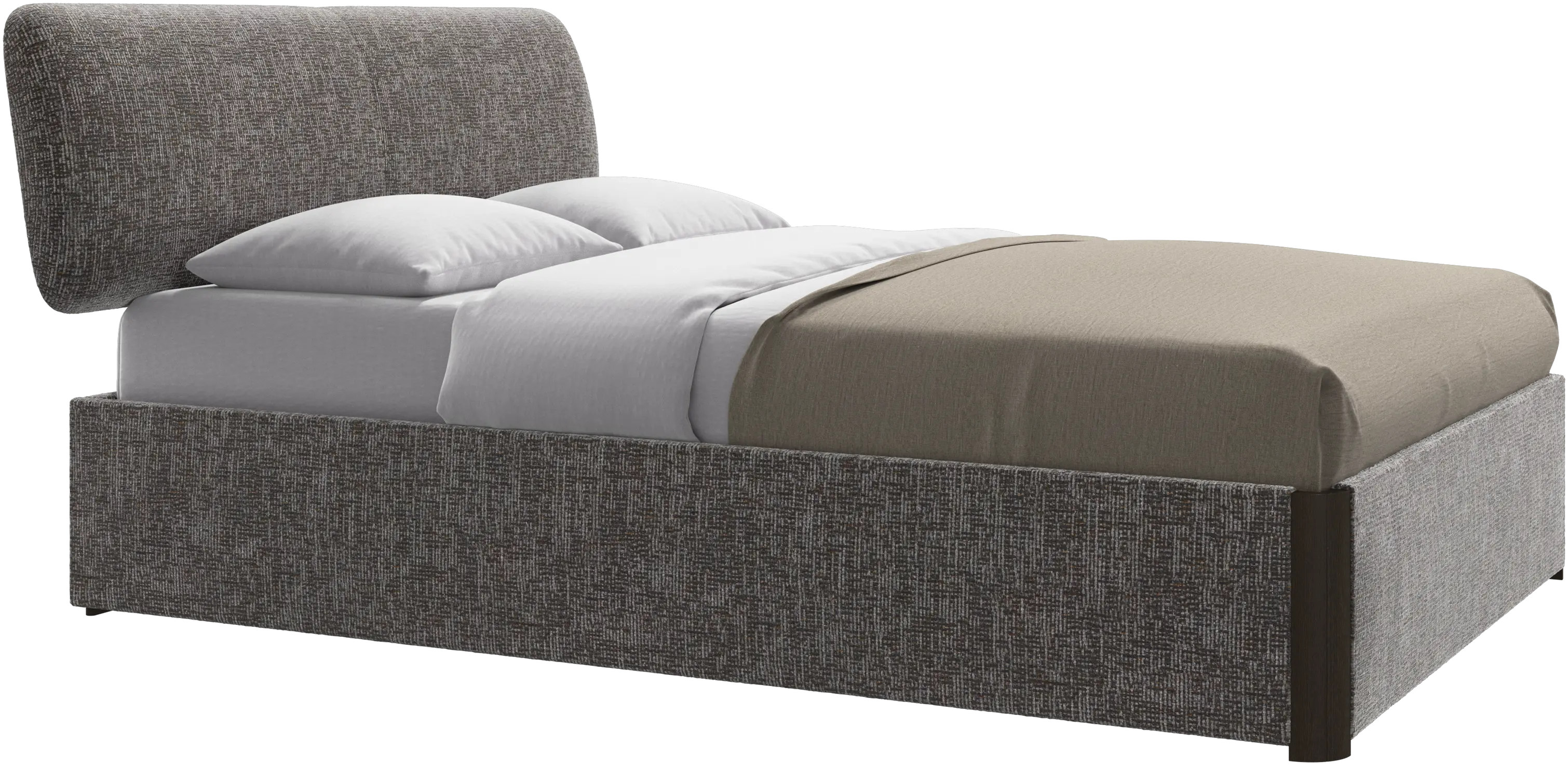 Element bed, bed-mounted headboard, with slats and storage solution, excl. mattress