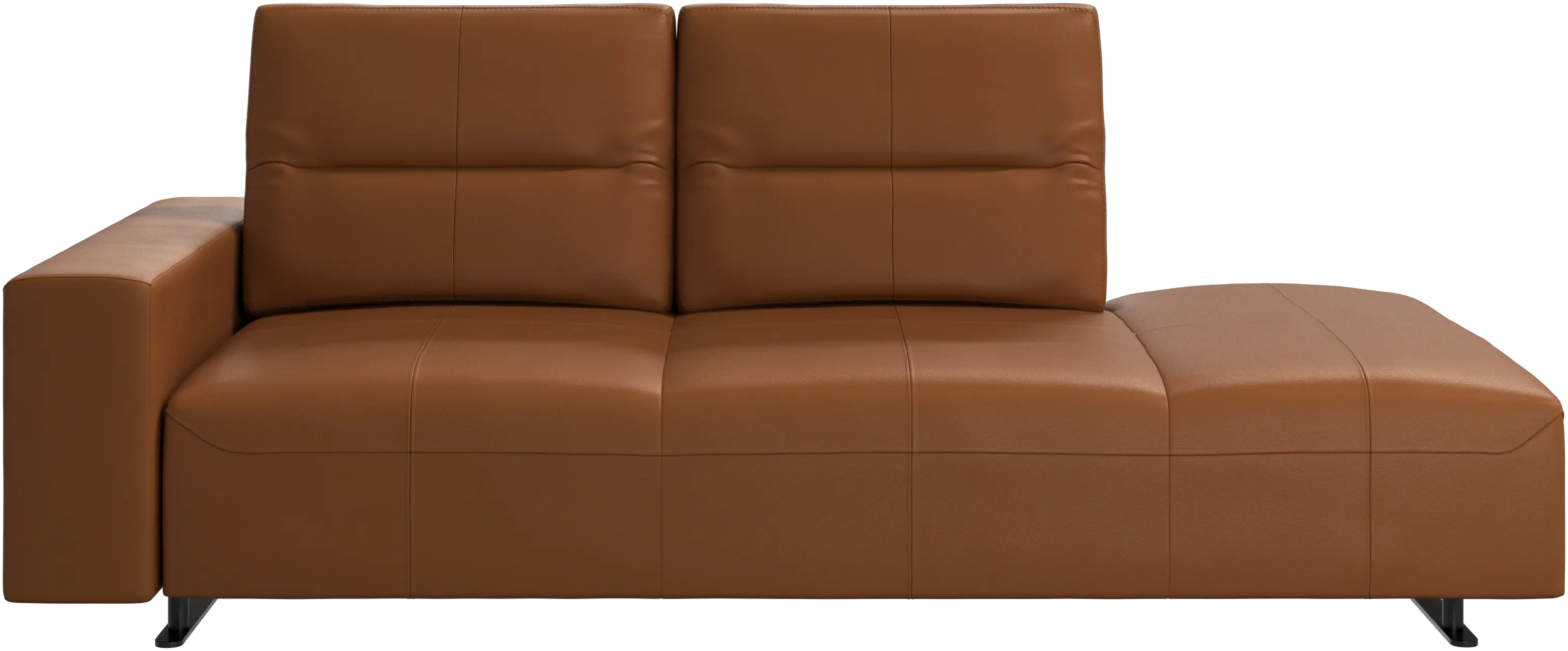 Hampton sofa with adjustable back and lounging unit right side, armrest left