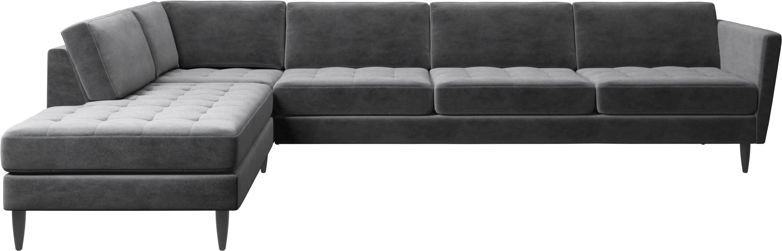 Osaka corner sofa with lounging unit, tufted seat