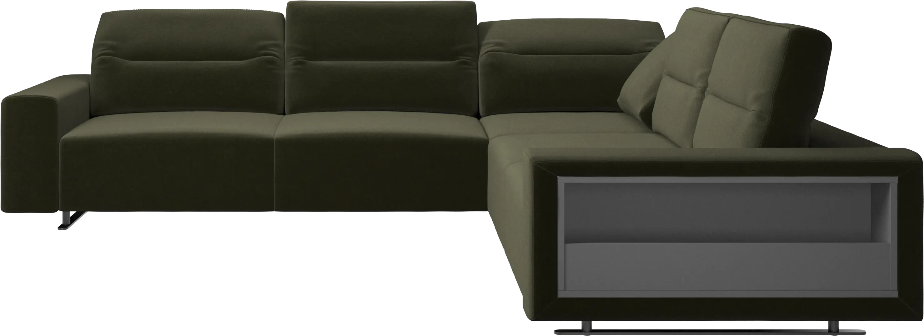 Hampton corner sofa with adjustable back and storage