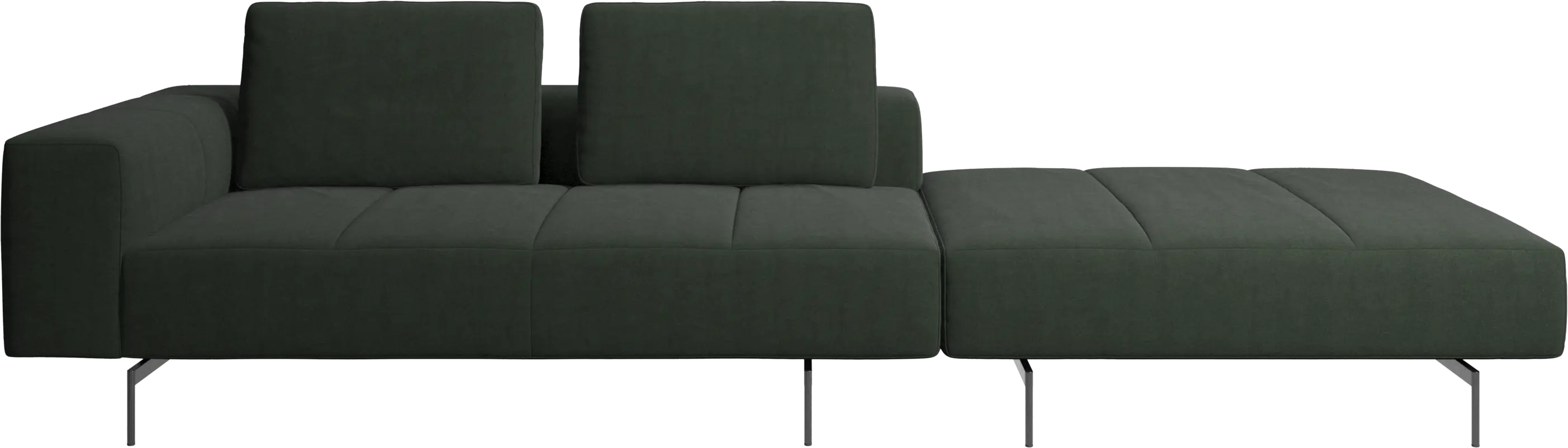 Amsterdam sofa with pouf on right side