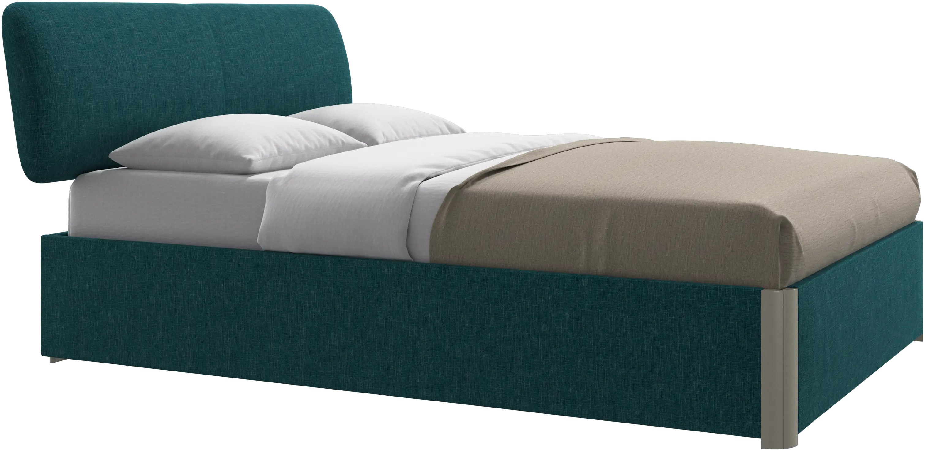 Element bed, bed-mounted headboard, with slats and storage solution, excl. mattress